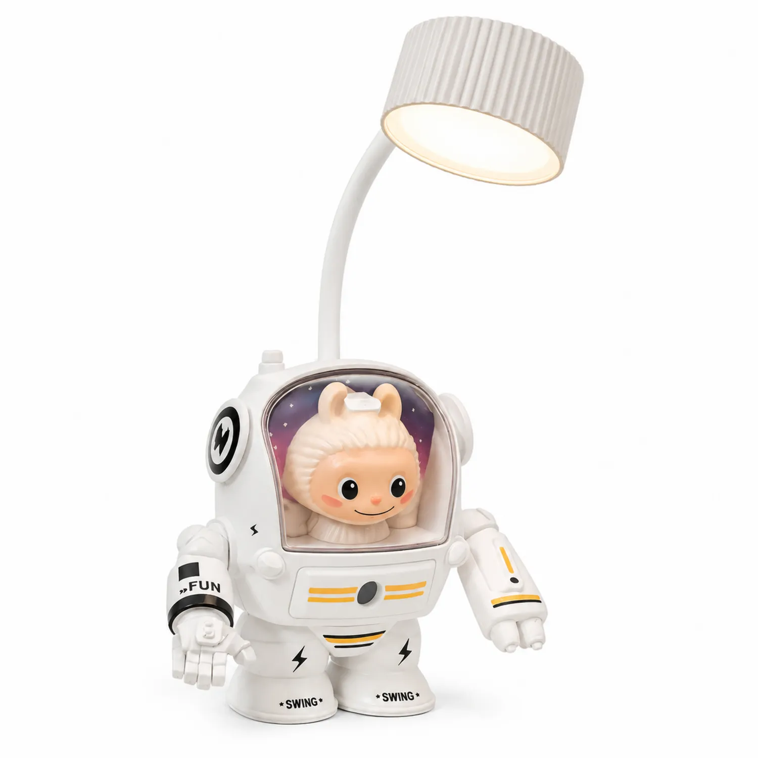 Weiße LED-Tischlampe Astronautenfigur für Kinderzimmer-norvivon