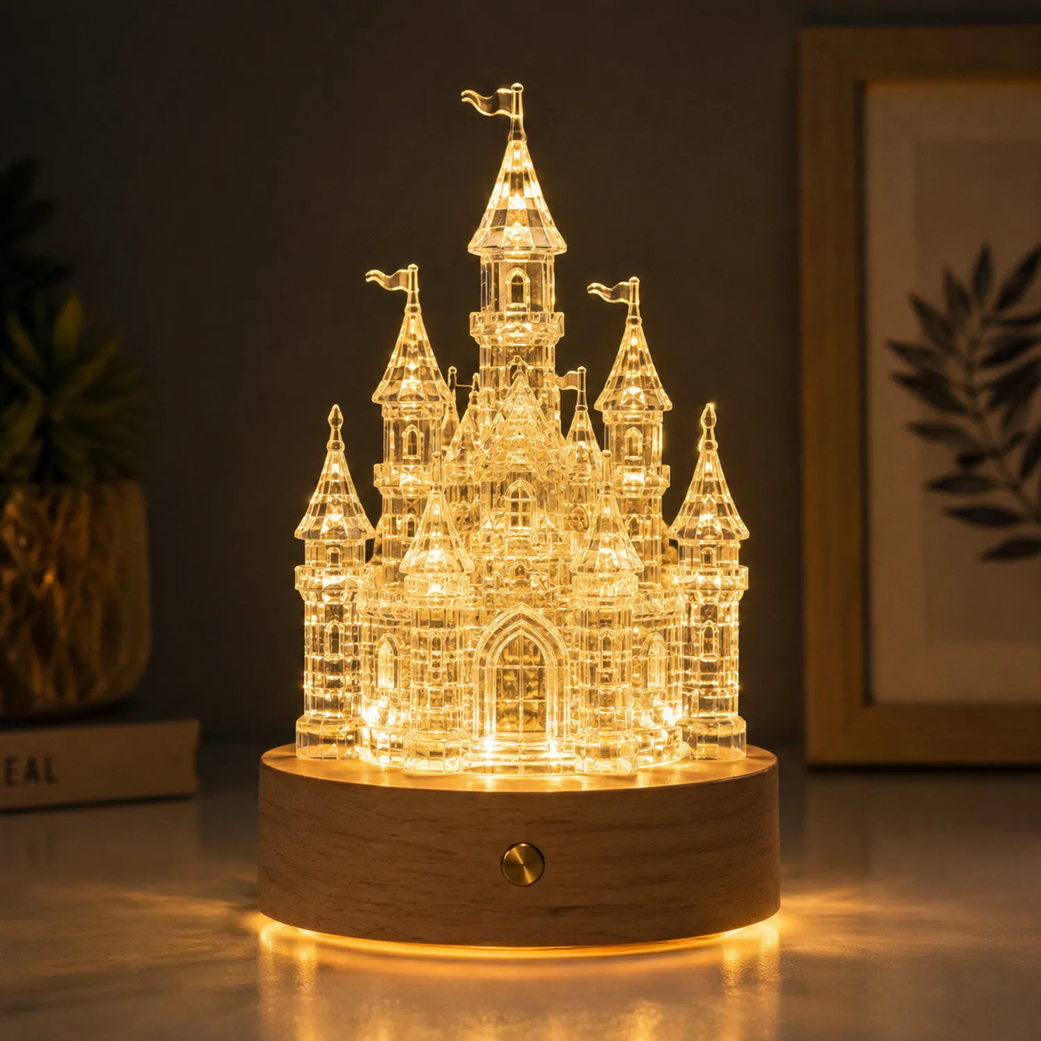 LED Tischlampe Kristallschloss Nachtlicht Warmweiß-norvivon