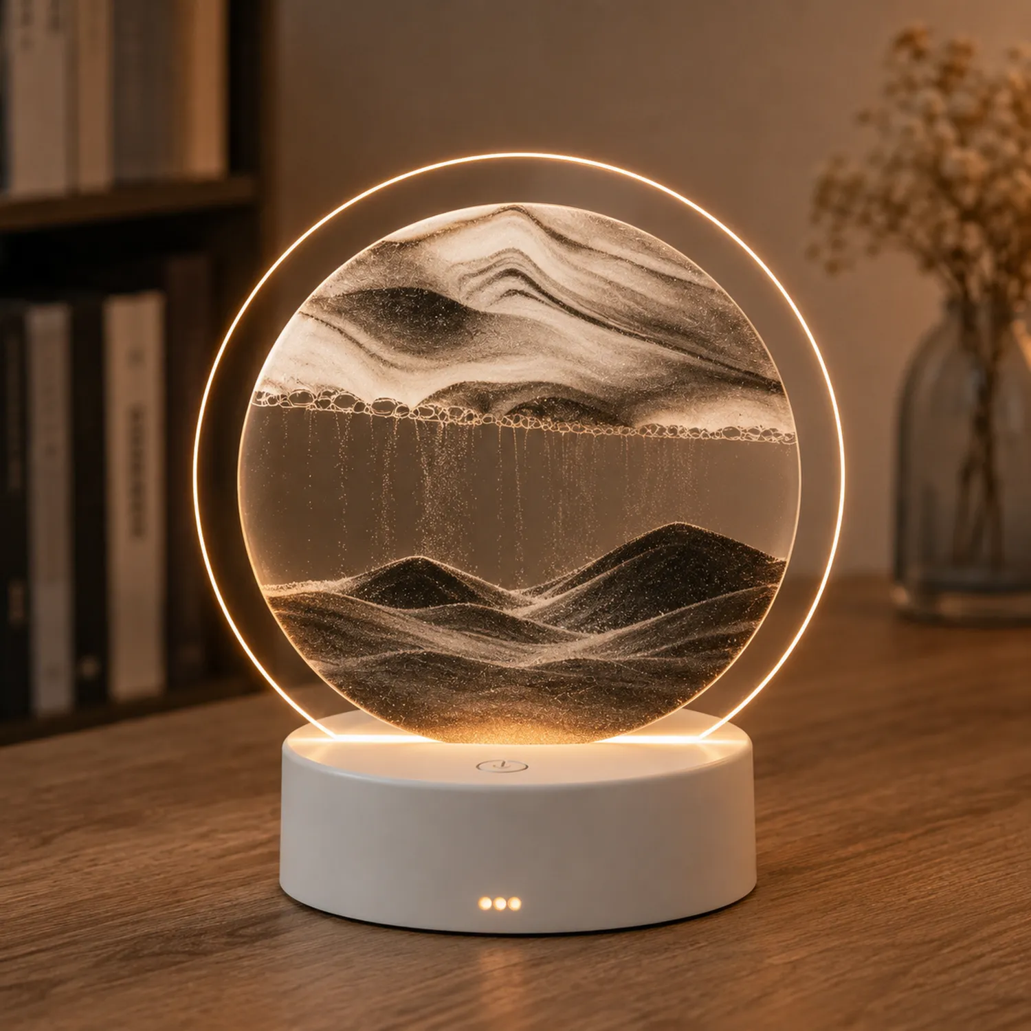 LED Sanduhr Nachtlicht mit Dimmbarem LED Licht und USB-Anschluss-norvivon