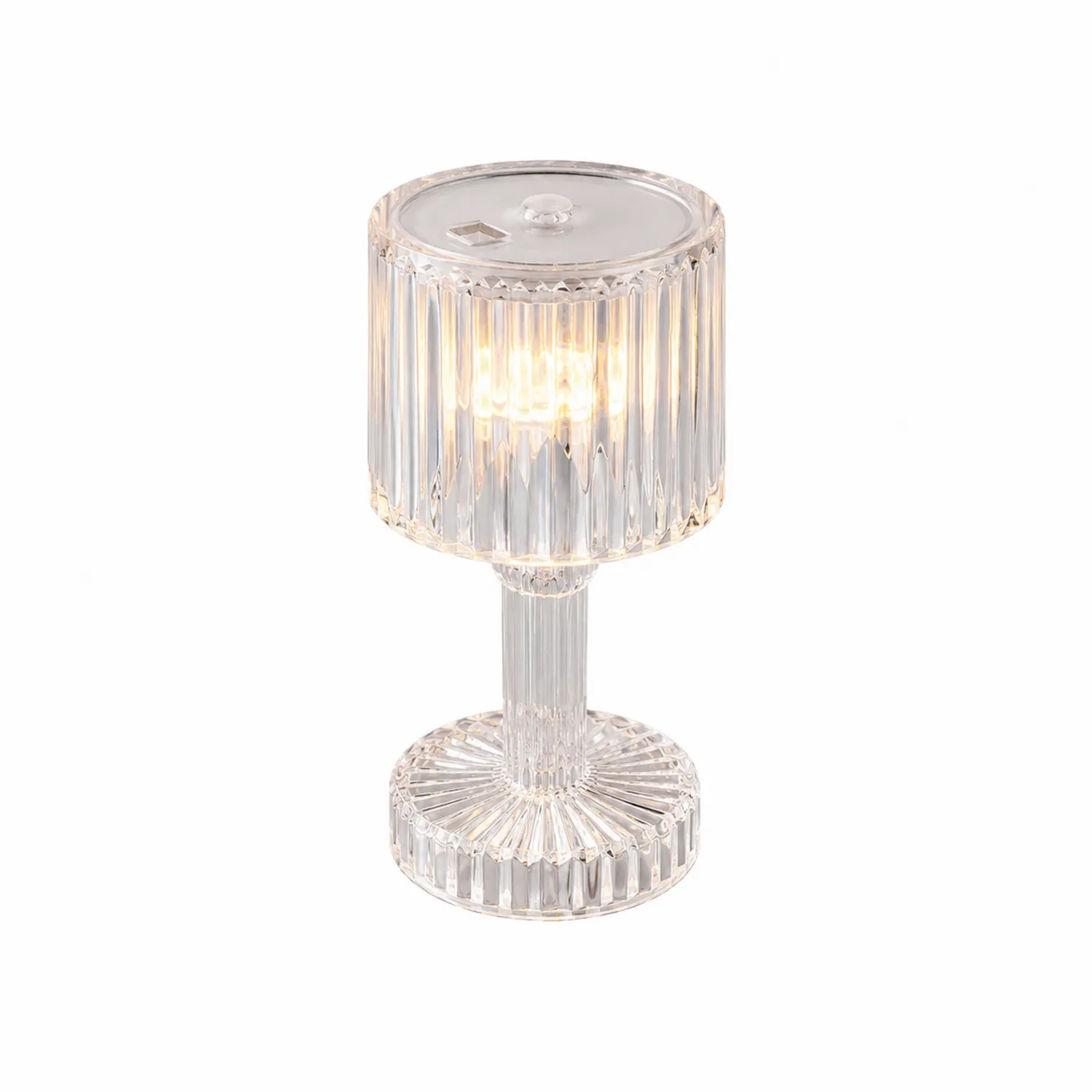 Kabellose LED Tischlampe in Kristalloptik, dimmbar, klar-norvivon