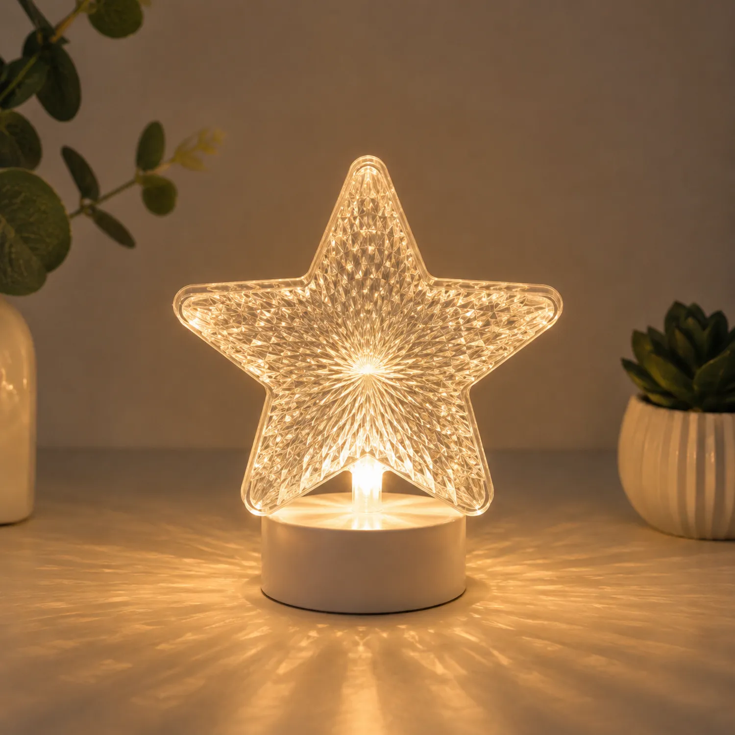 Sternfömiges LED Nachtlicht mit Dimmer, warmweiß-norvivon