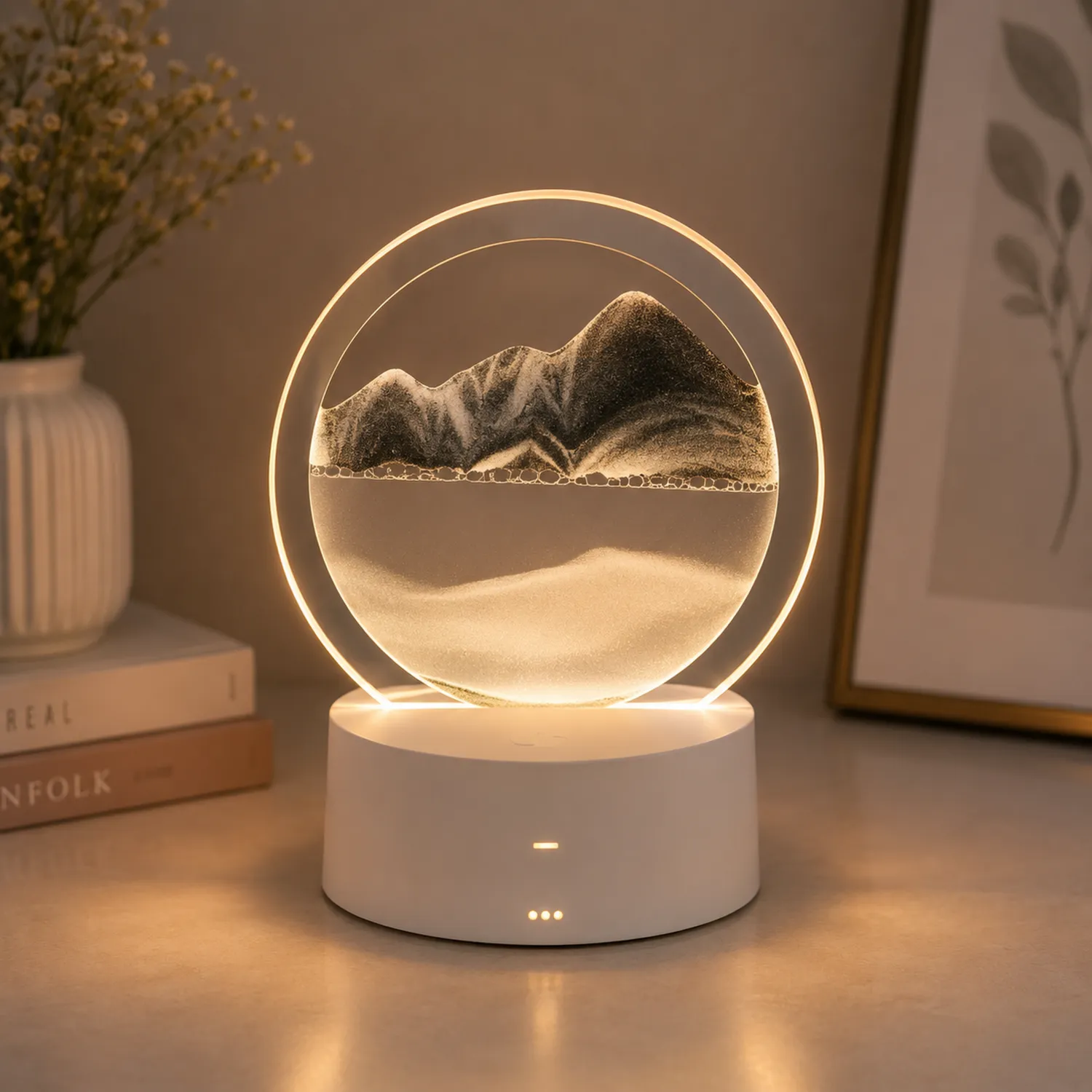 Runde LED-Sandbild-Nachtlicht Lampe-norvivon