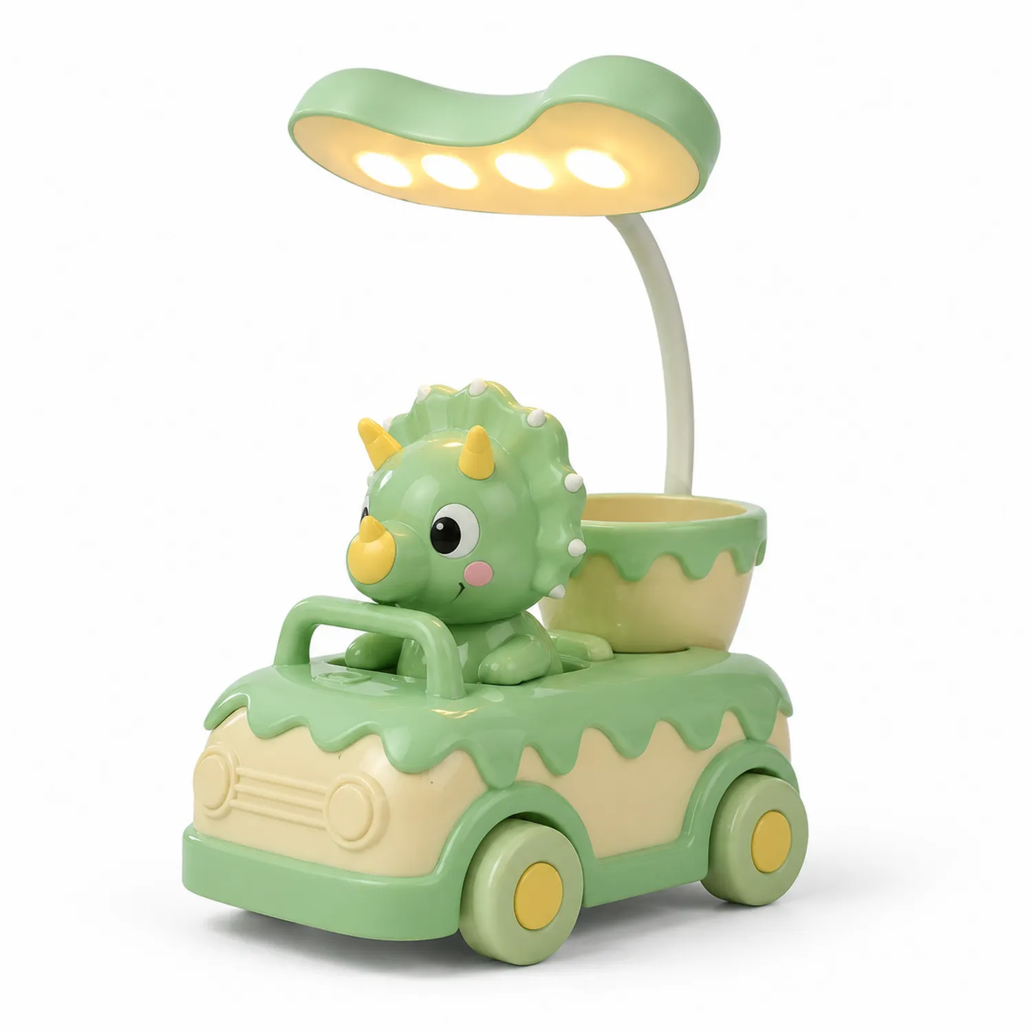 Grüne LED Dinosaurier Tischlampe mit Blumentopf-norvivon