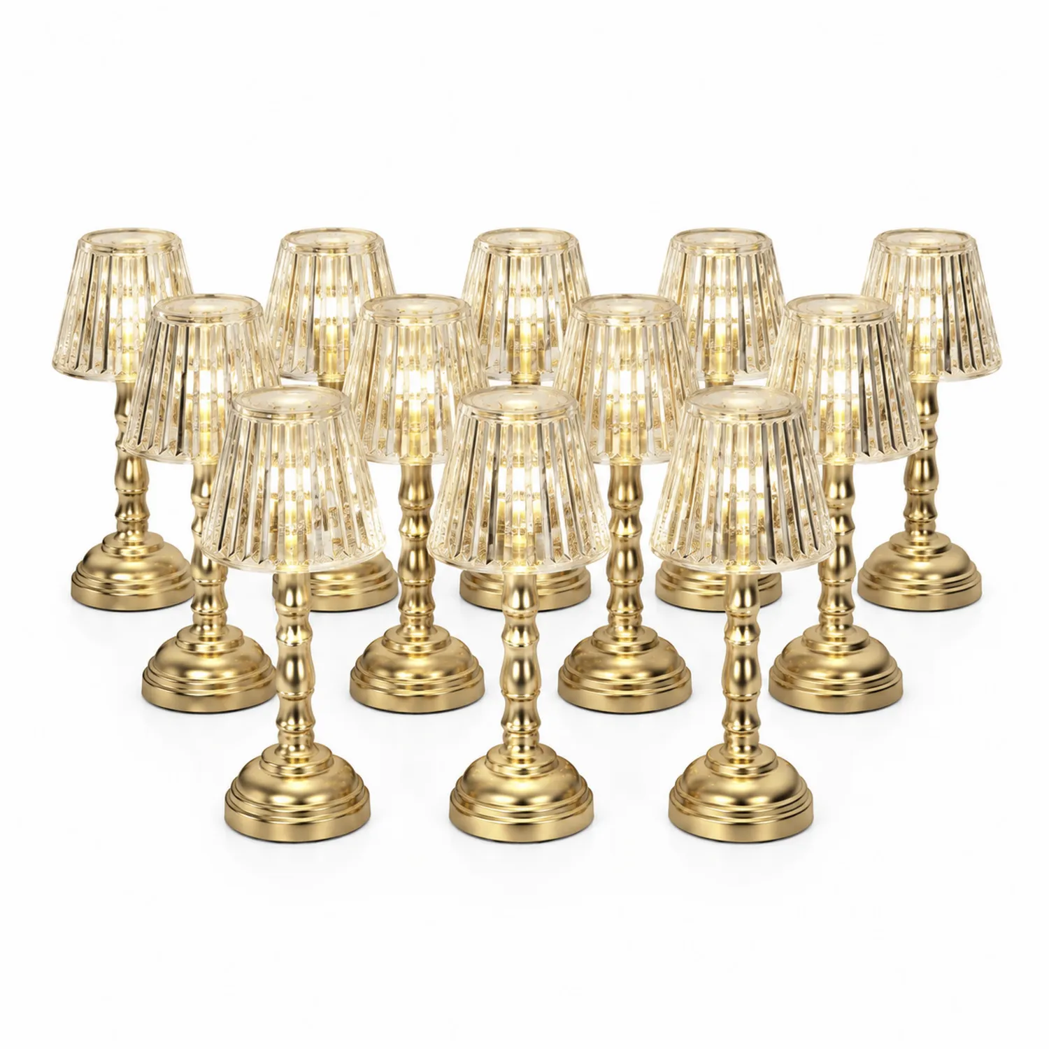LED Tischlampe im klassischen Design, Gold, Set aus 12-norvivon