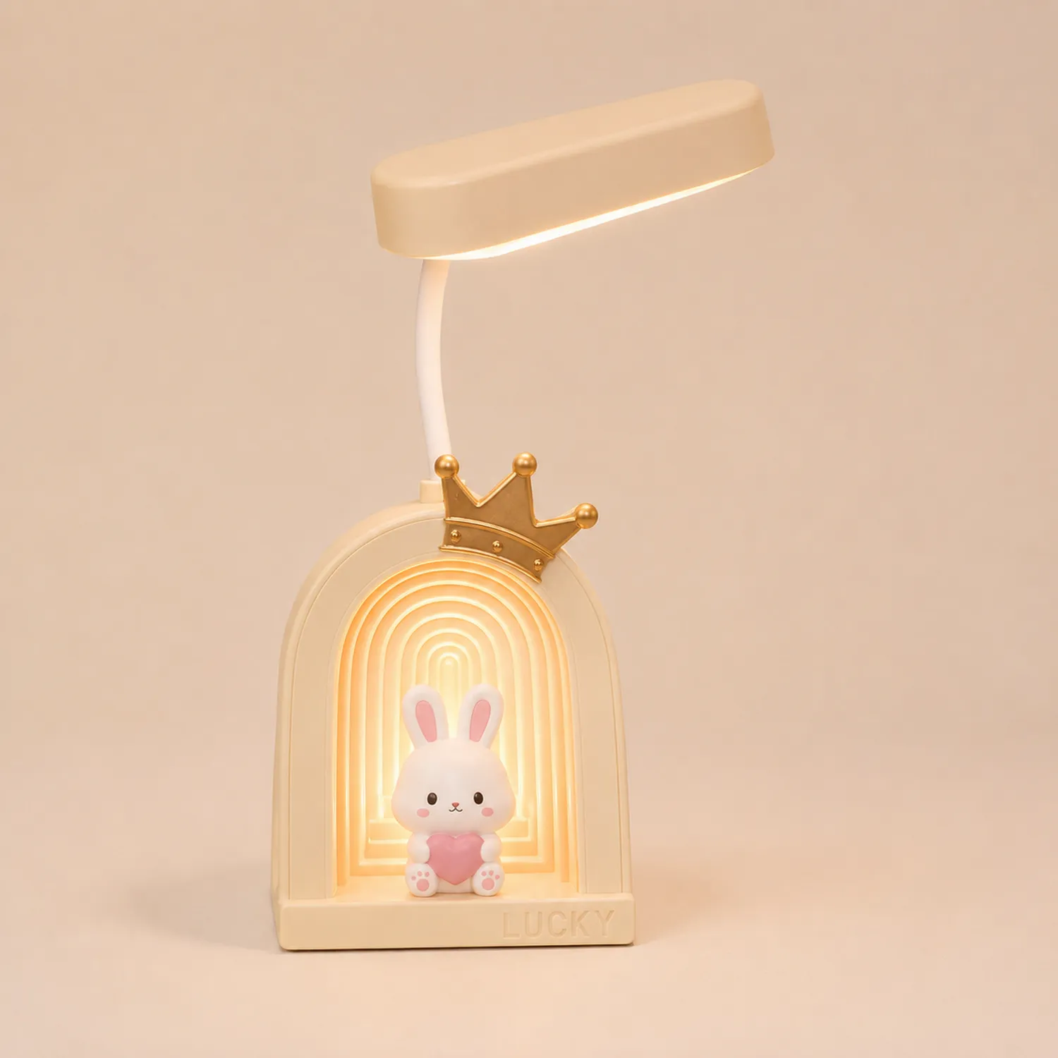 LED Nachtlicht Tischlampe Hase Design Beige mit USB-Anschluss-norvivon