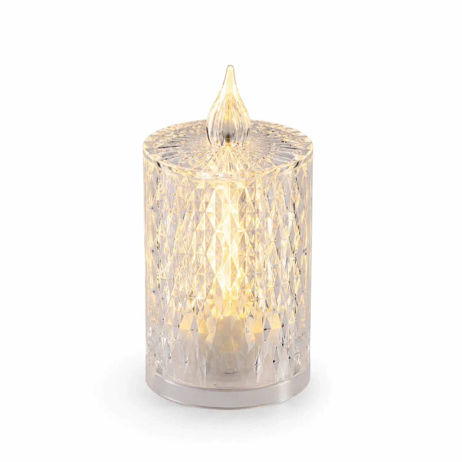 Dekorative LED-Tischlampe mit Deckel, Warmweißes Licht, Transparent-norvivon