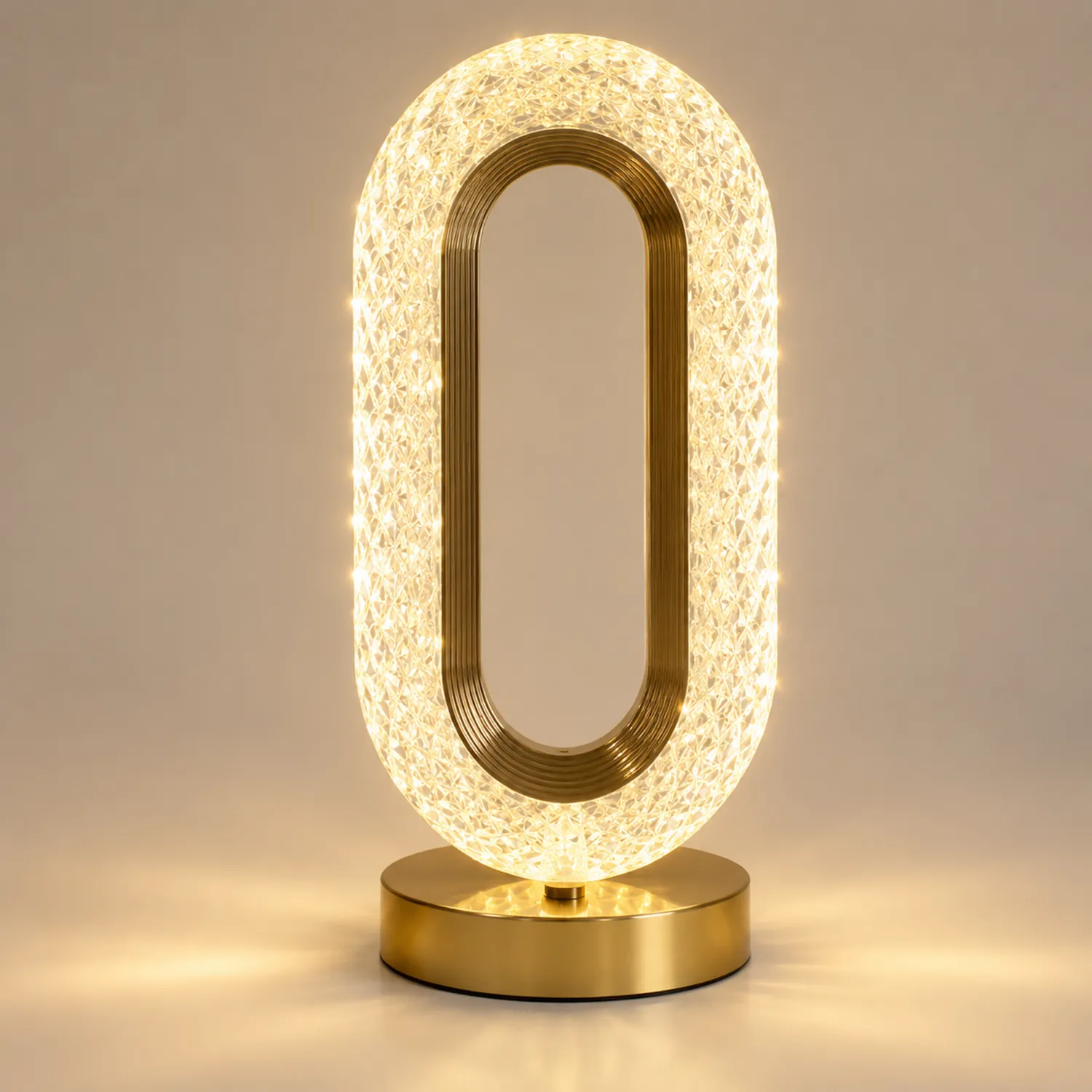 LED Tischleuchte Oval Design Gold Warmweiß-norvivon