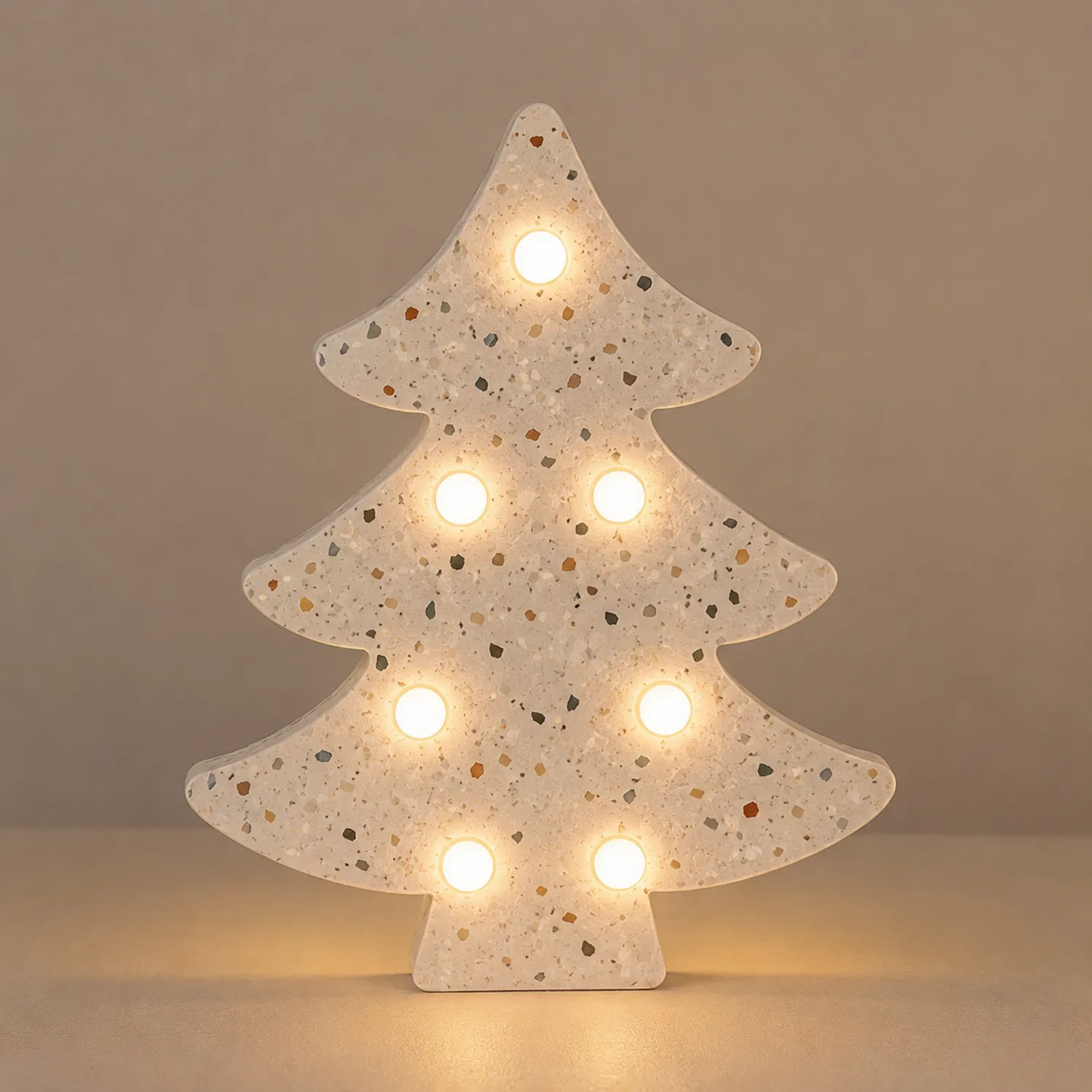 LED-Tischleuchte in Terrazzo-Weihnachtsbaum-Design, mehrfarbig-norvivon
