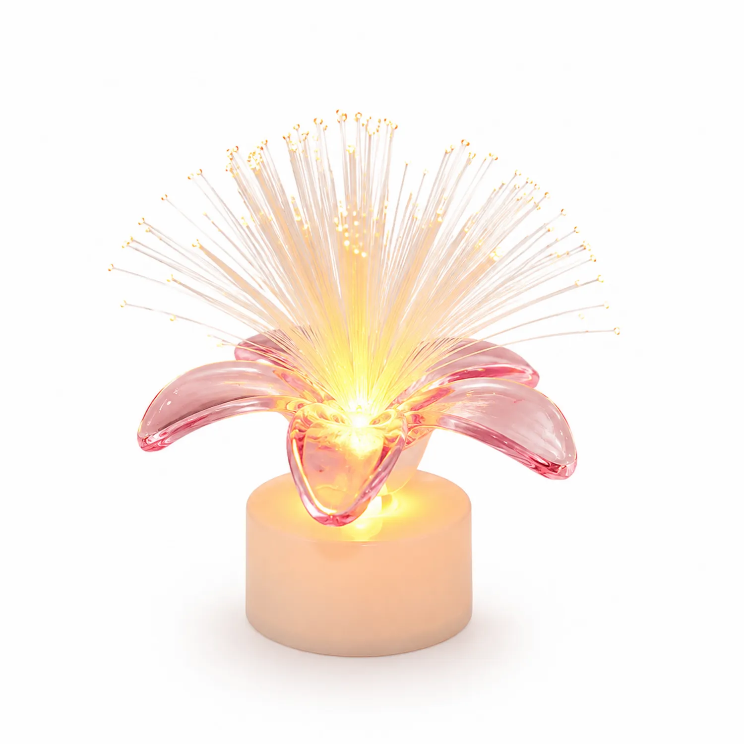 LED Tischleuchte Blume Glasfaser Deko Rosa-norvivon