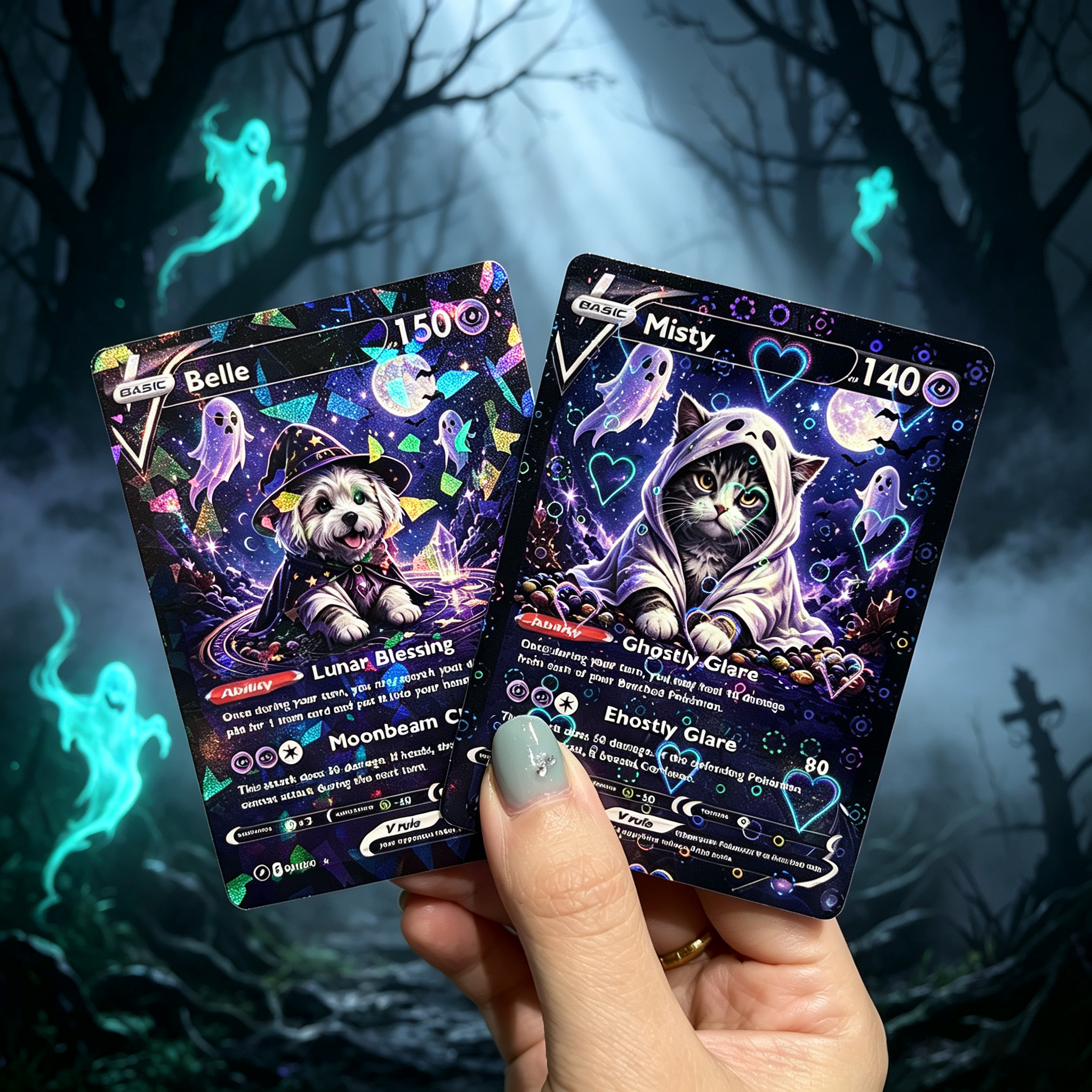 Halloween Magical Pets Custom Collectible Trading Cards 🎃
