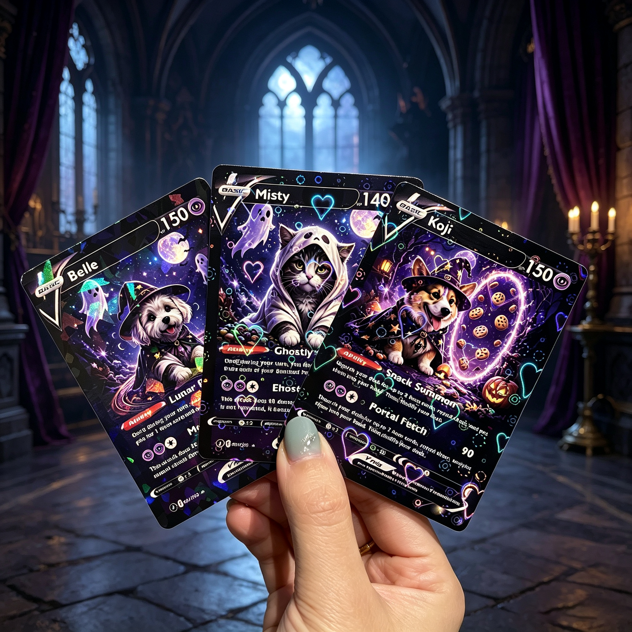 Halloween Magical Pets Custom Collectible Trading Cards 🎃