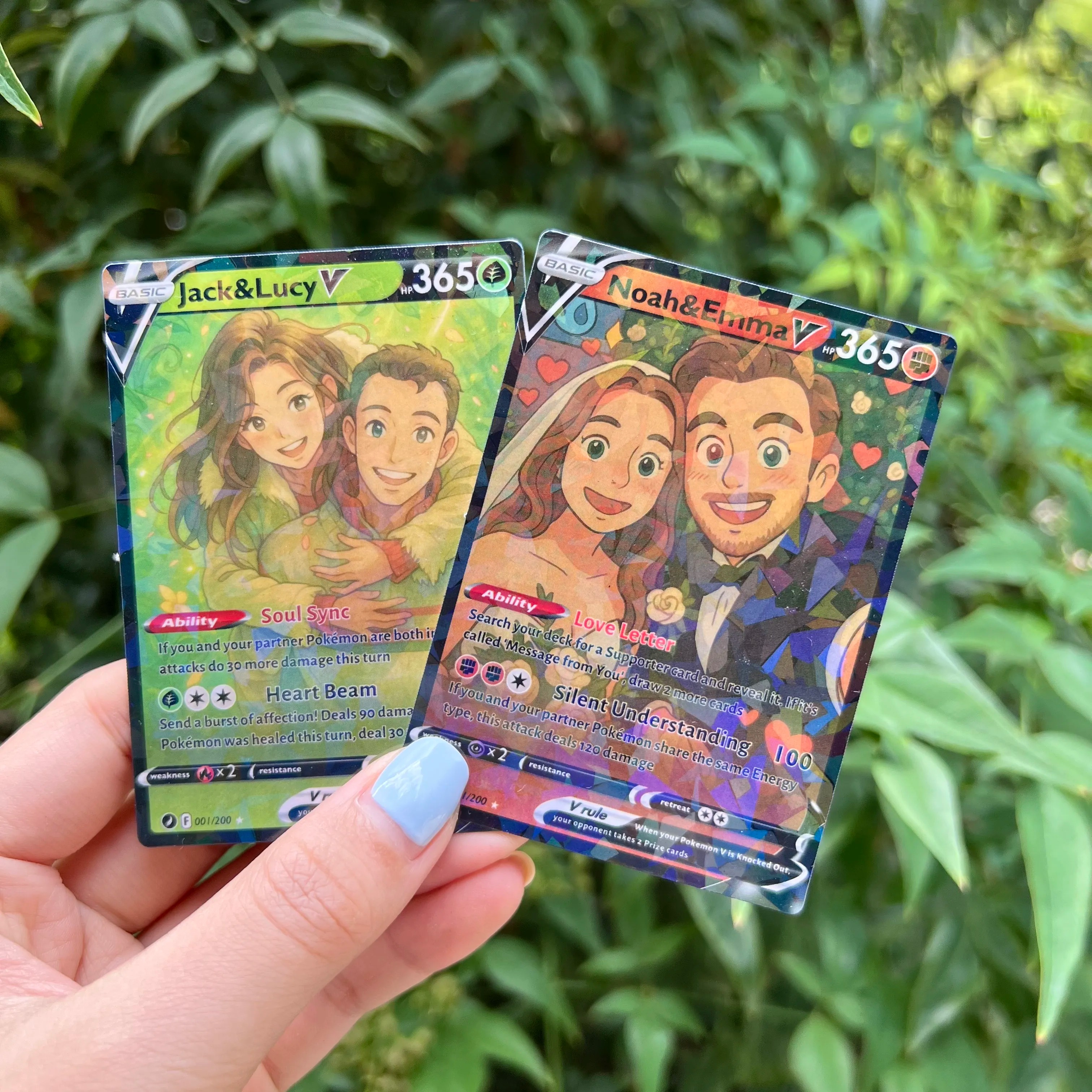 Custom Anime PokeLove 8 Types V Card For Couples