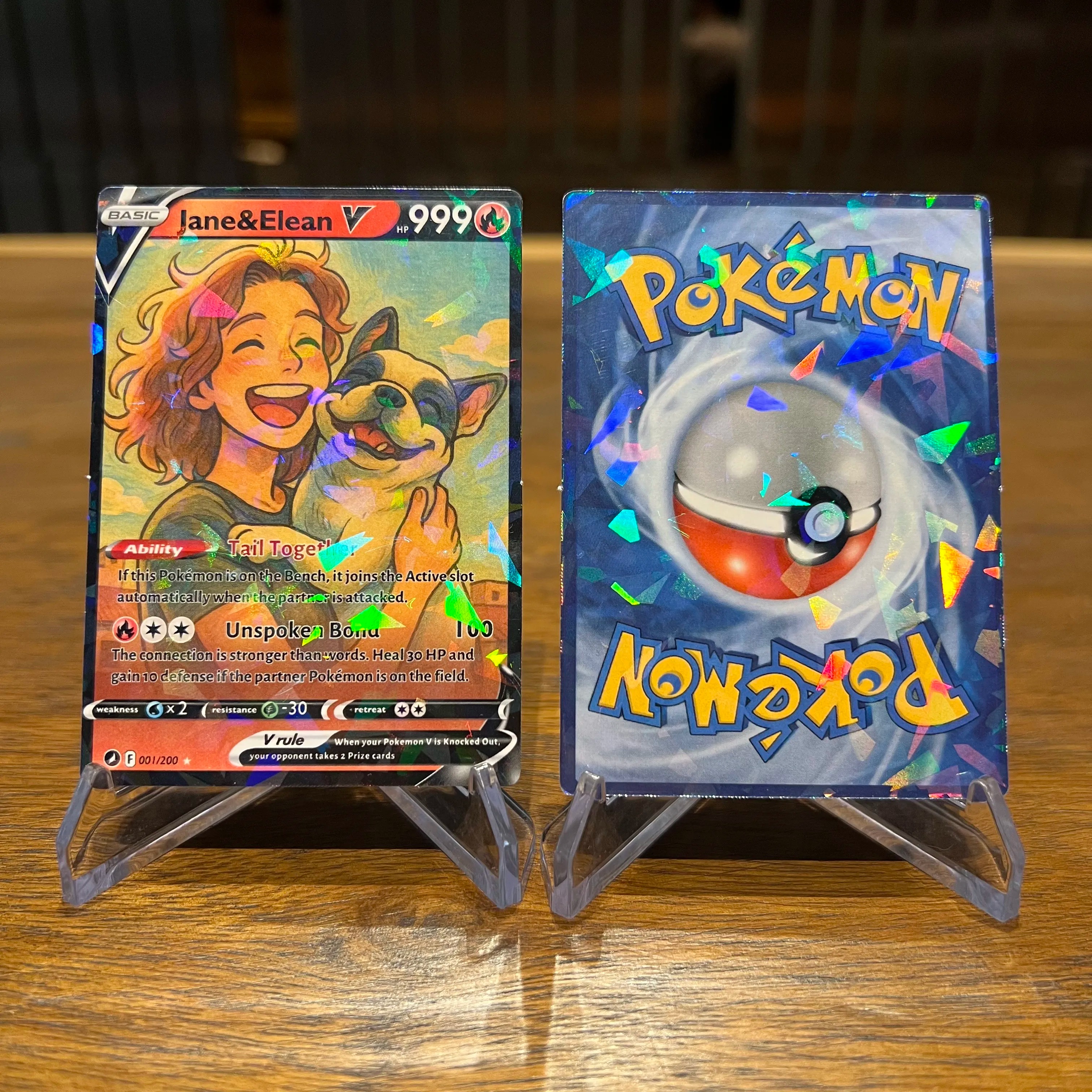 Custom Anime Pet & You Team V Card Pokecard For Pet Lovers