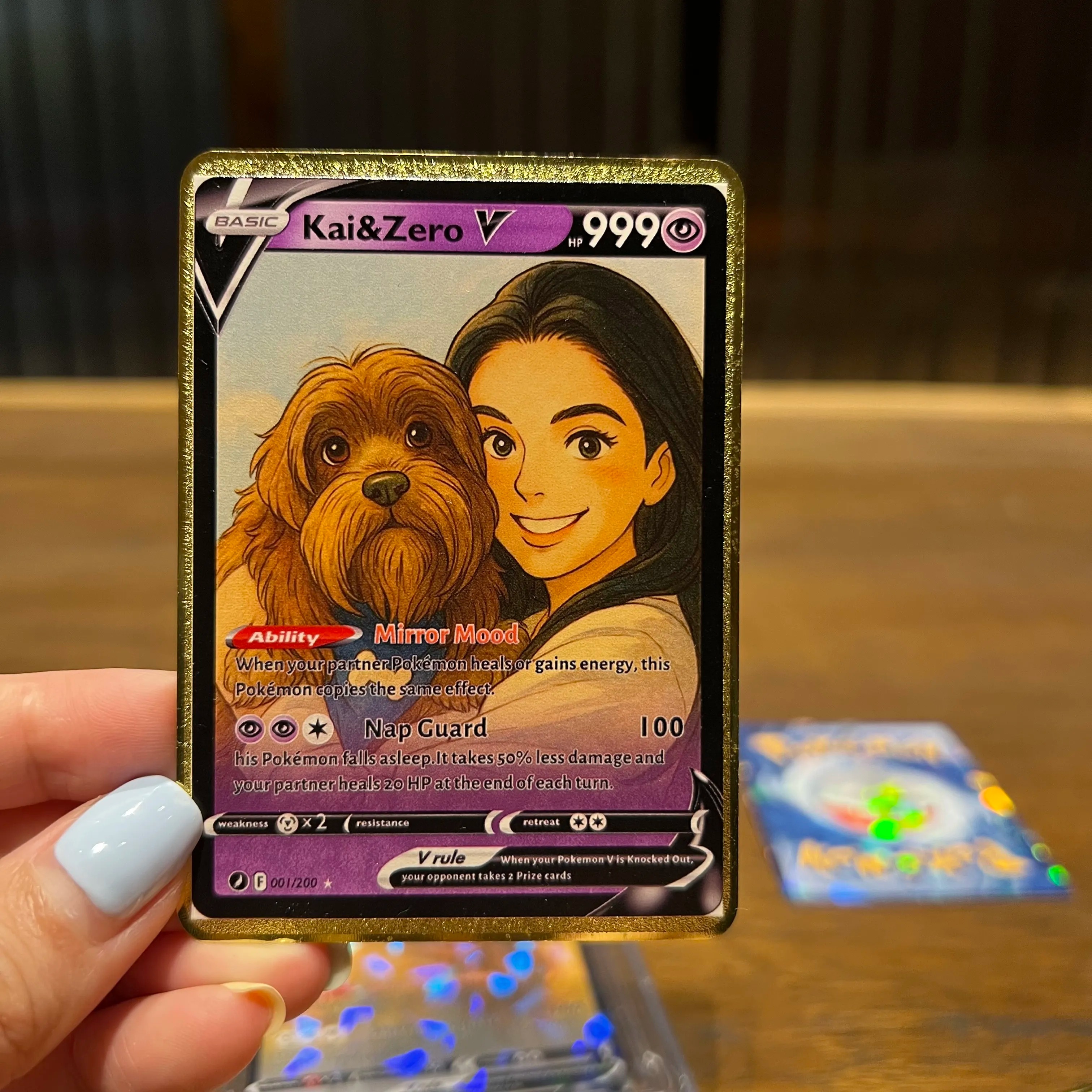 Custom Anime Pet & You Team V Card Pokecard For Pet Lovers