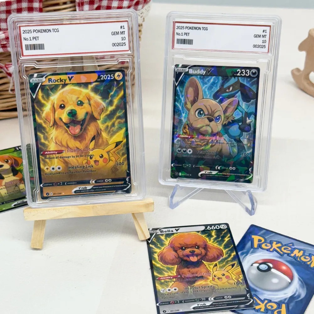 Custom Anime Pet Pokecard V Card For Pet Lovers with Poke Character