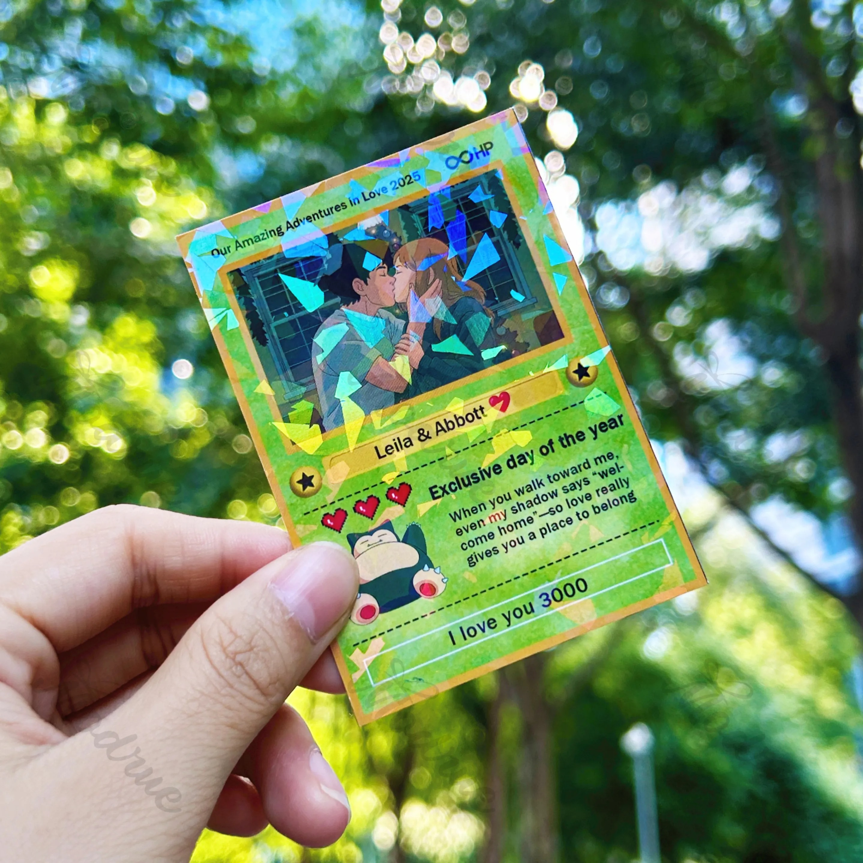 Custom Anime Photo Couple Card For Your love
