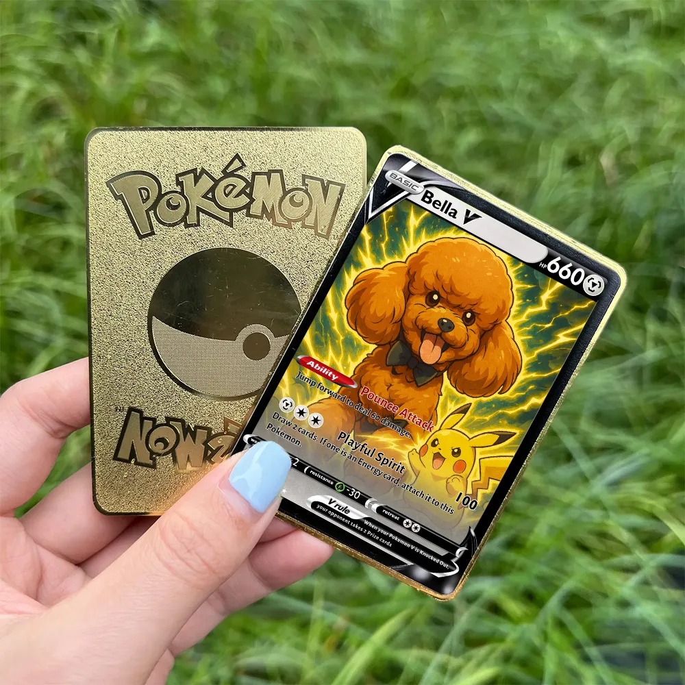 Custom Anime Pet Pokecard V Card For Pet Lovers with Poke Character