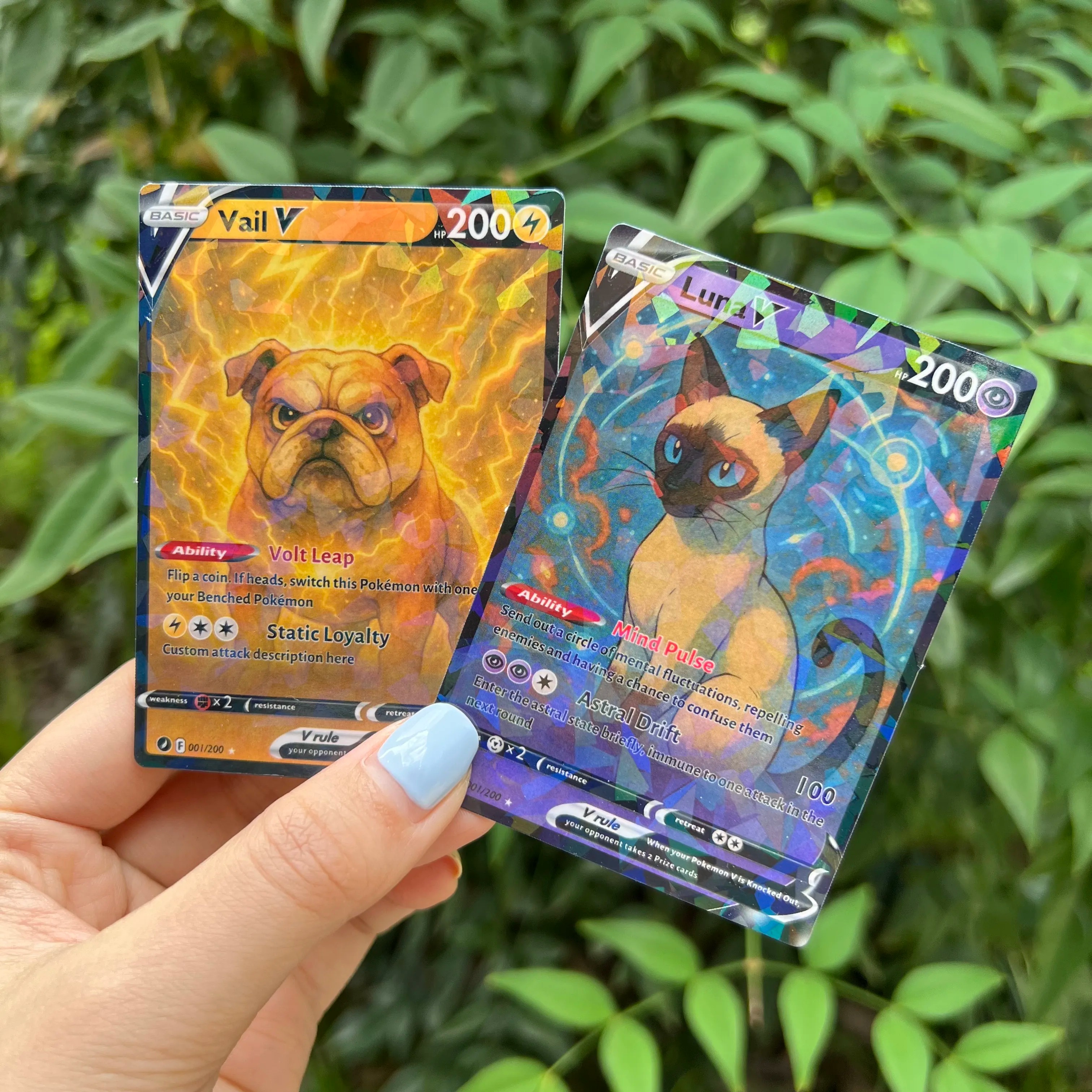 Custom Anime Pet 8 Types V Card For Pet Lovers