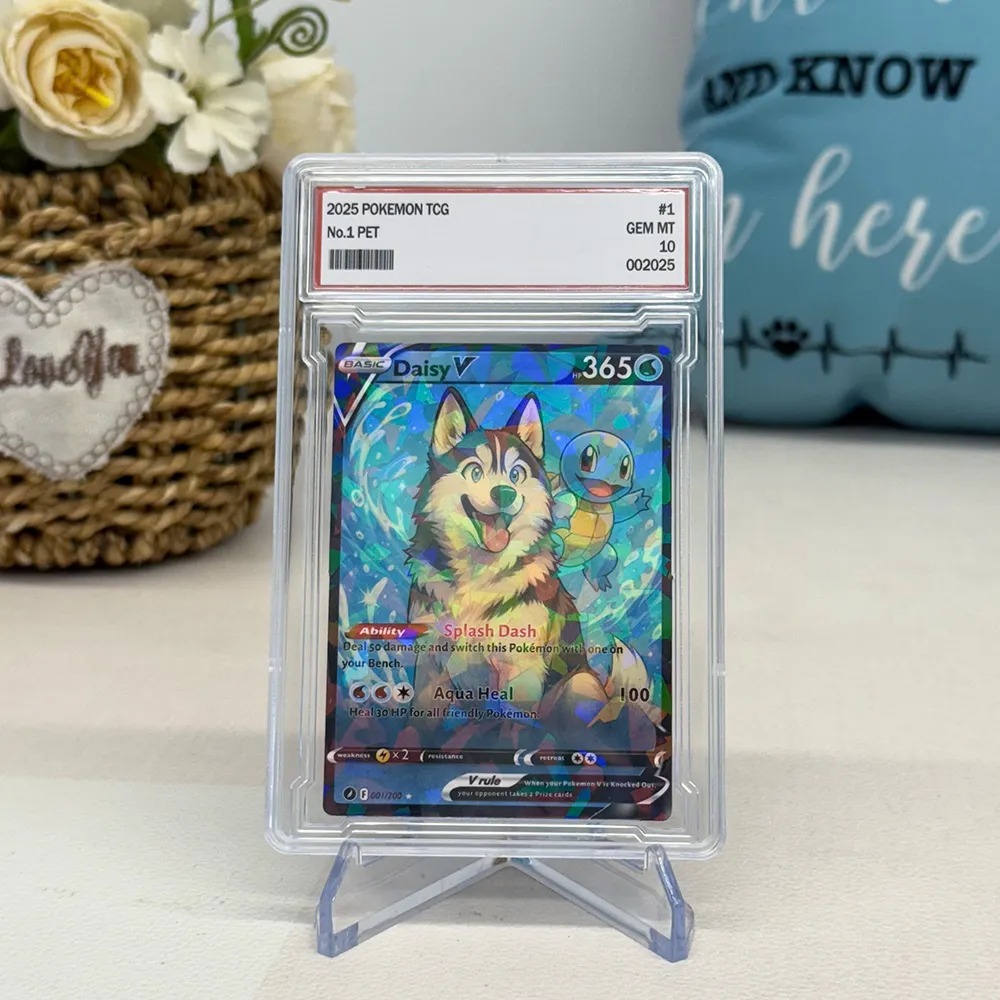 Custom Anime Pet Pokecard V Card For Pet Lovers with Poke Character