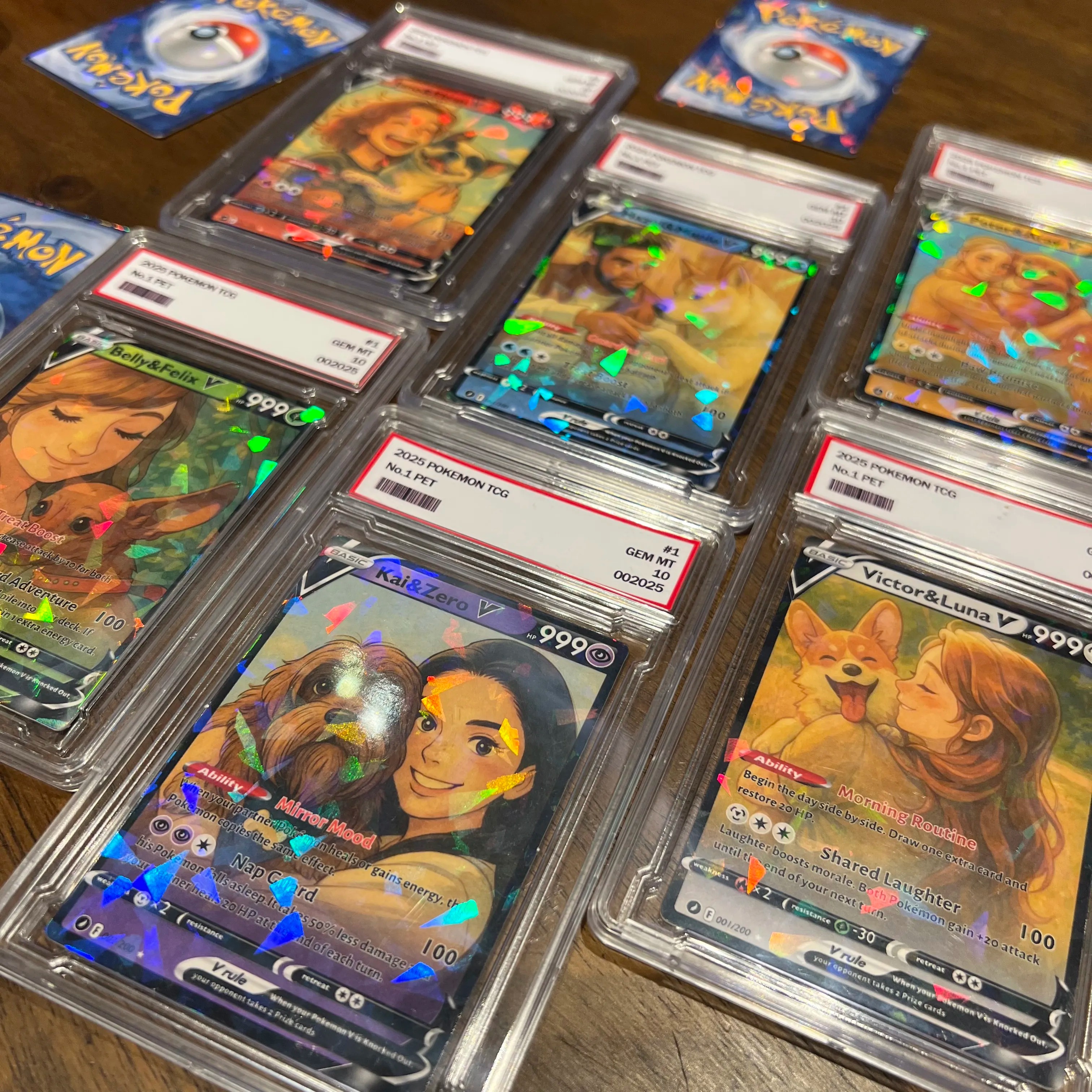 Custom Anime Pet & You Team V Card Pokecard For Pet Lovers