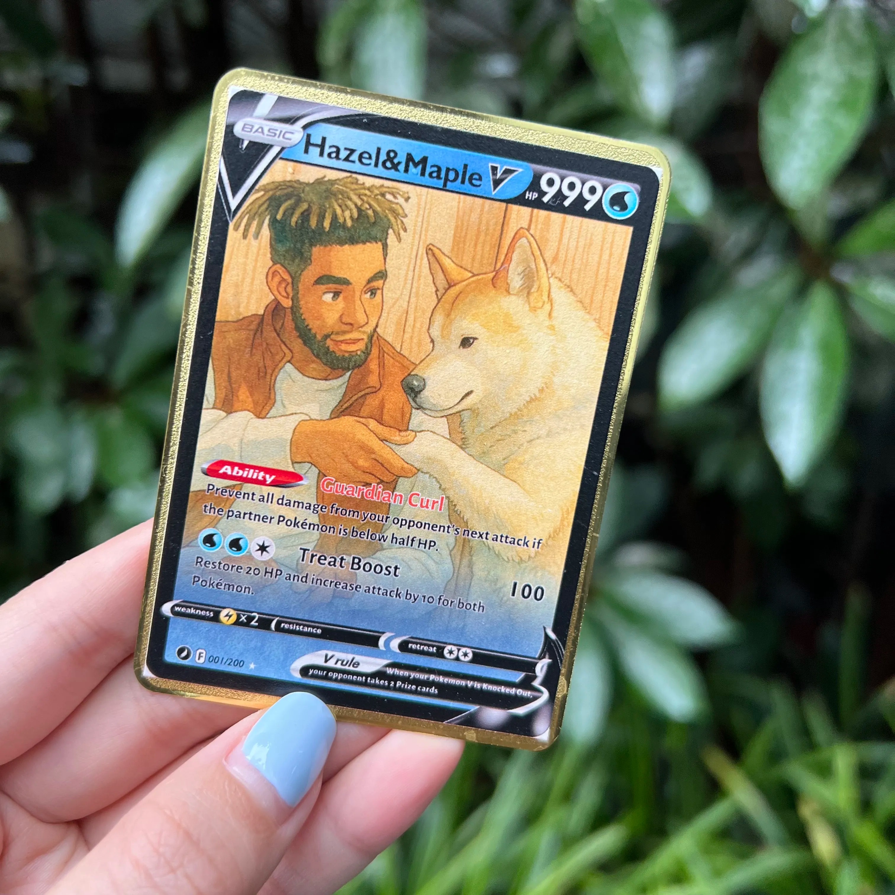 Custom Anime Pet & You Team V Card Pokecard For Pet Lovers