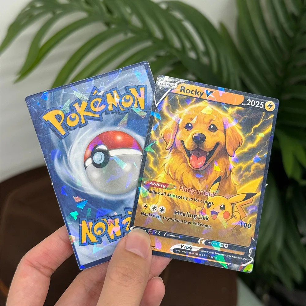 Custom Anime Pet Pokecard V Card For Pet Lovers with Poke Character