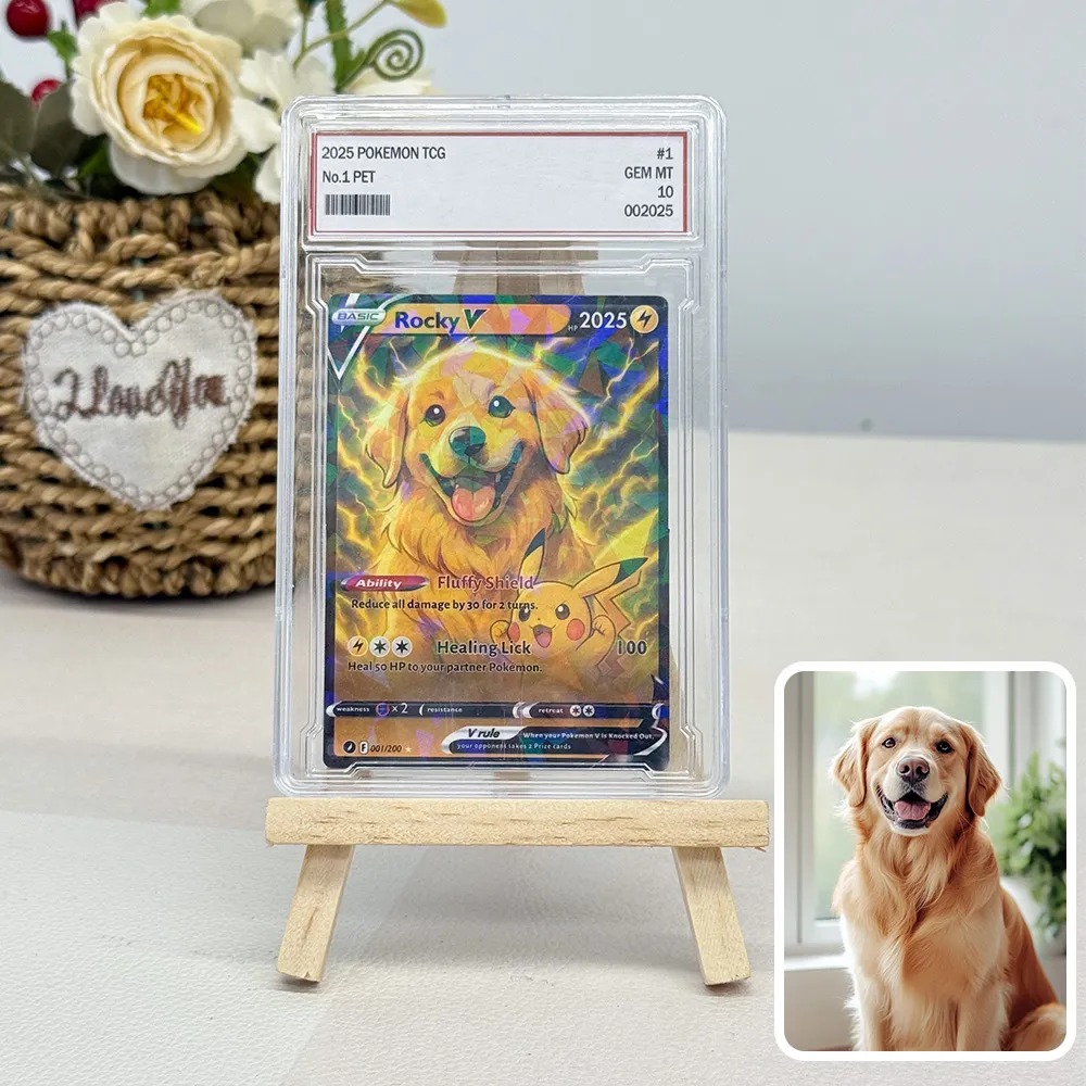 Custom Anime Pet Pokecard V Card For Pet Lovers with Poke Character