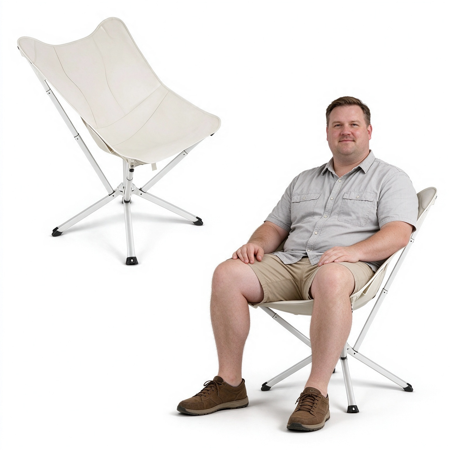 Portable Outdoor Lounge Chair – 180kg Heavy-Duty Support & Quick Fold Design