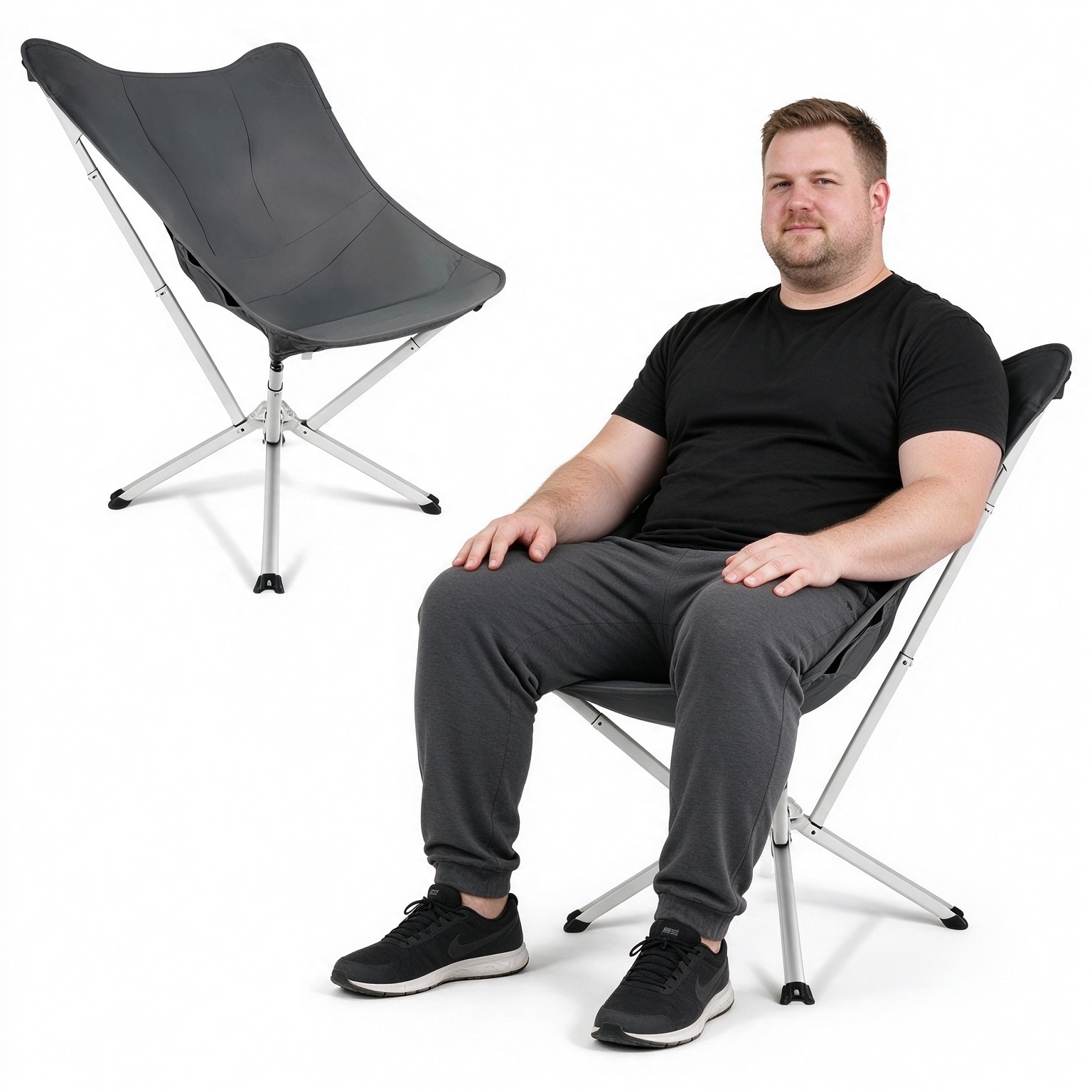 Portable Outdoor Lounge Chair – 180kg Heavy-Duty Support & Quick Fold Design