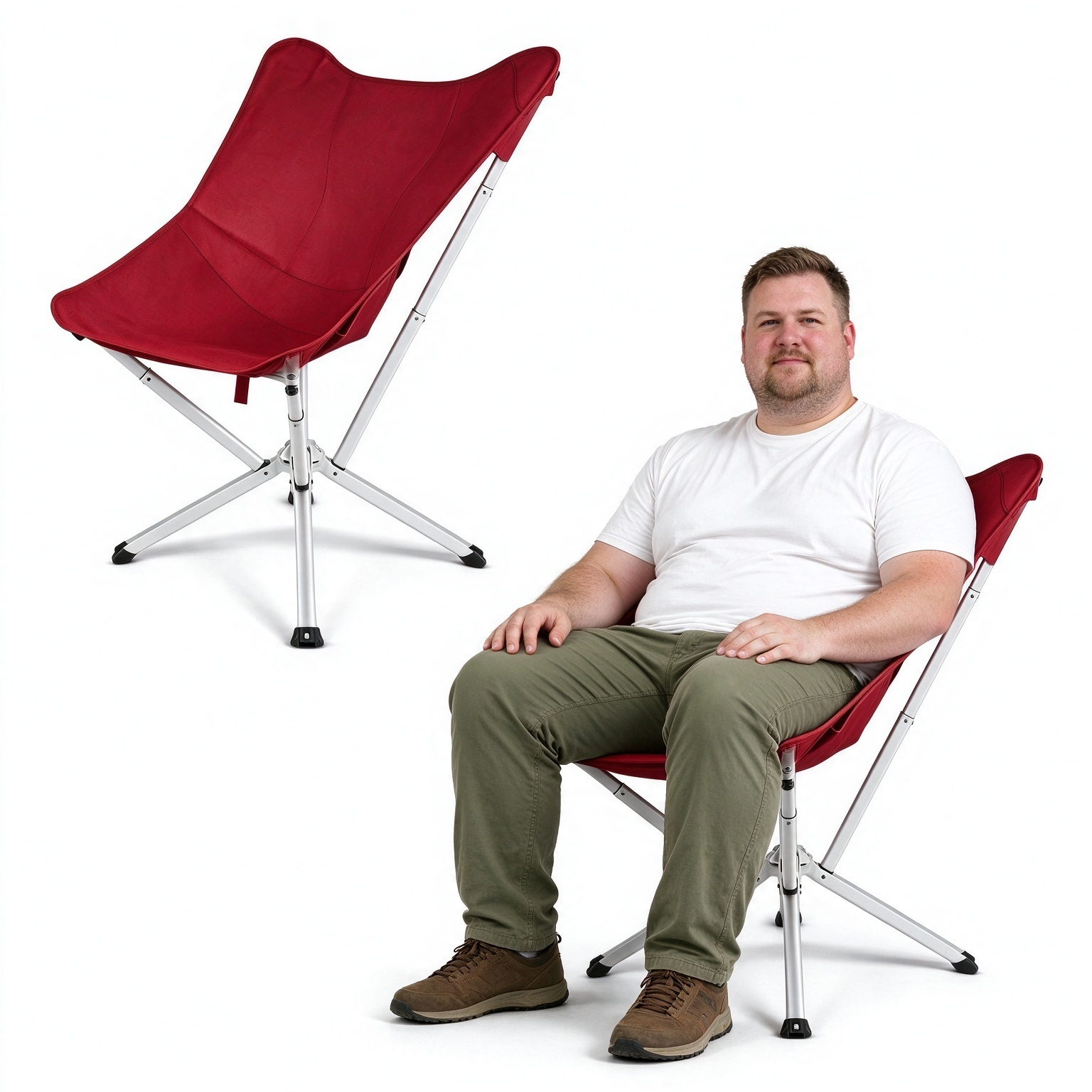 Portable Outdoor Lounge Chair – 180kg Heavy-Duty Support & Quick Fold Design