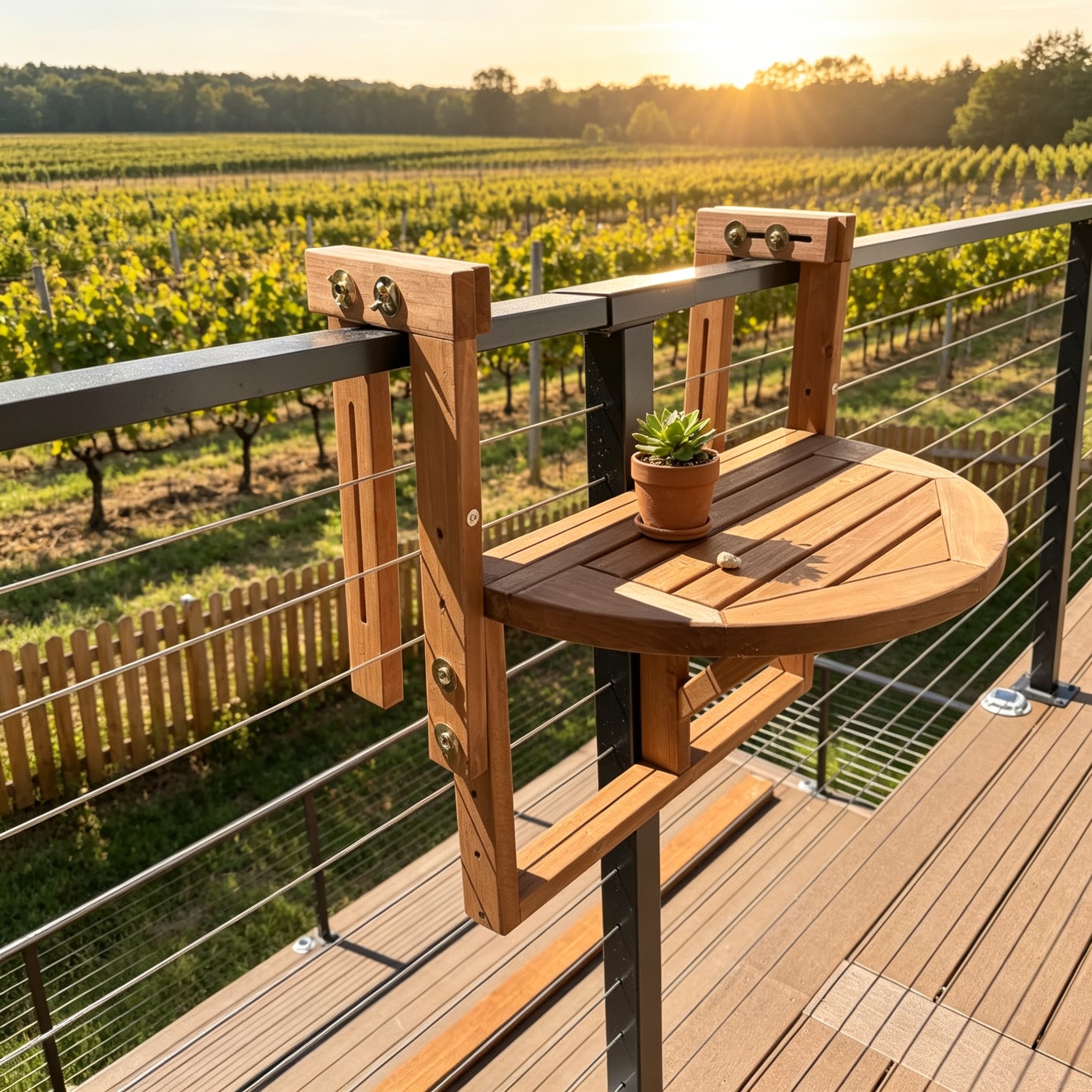 Your Balcony Table – Hangs on the Railing, Folds Away