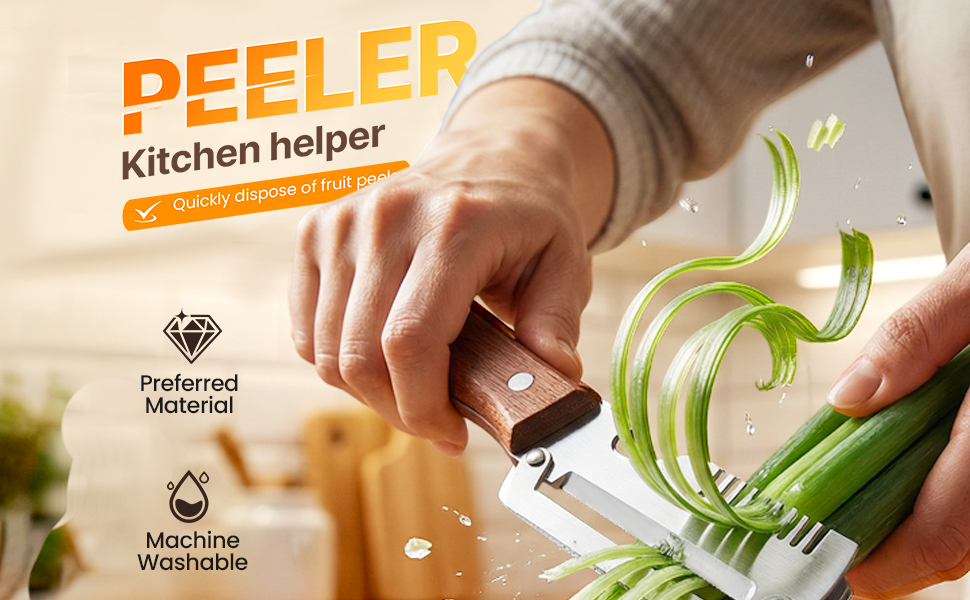 vegetable shredder stainless steel peeler with wooden handle knife peelers potato peeler suerteyay