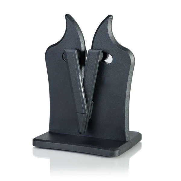 Knife Sharpener – Patented Spring-Loaded Bars, Auto-Adjusts 11°-21°, Works on All Knives