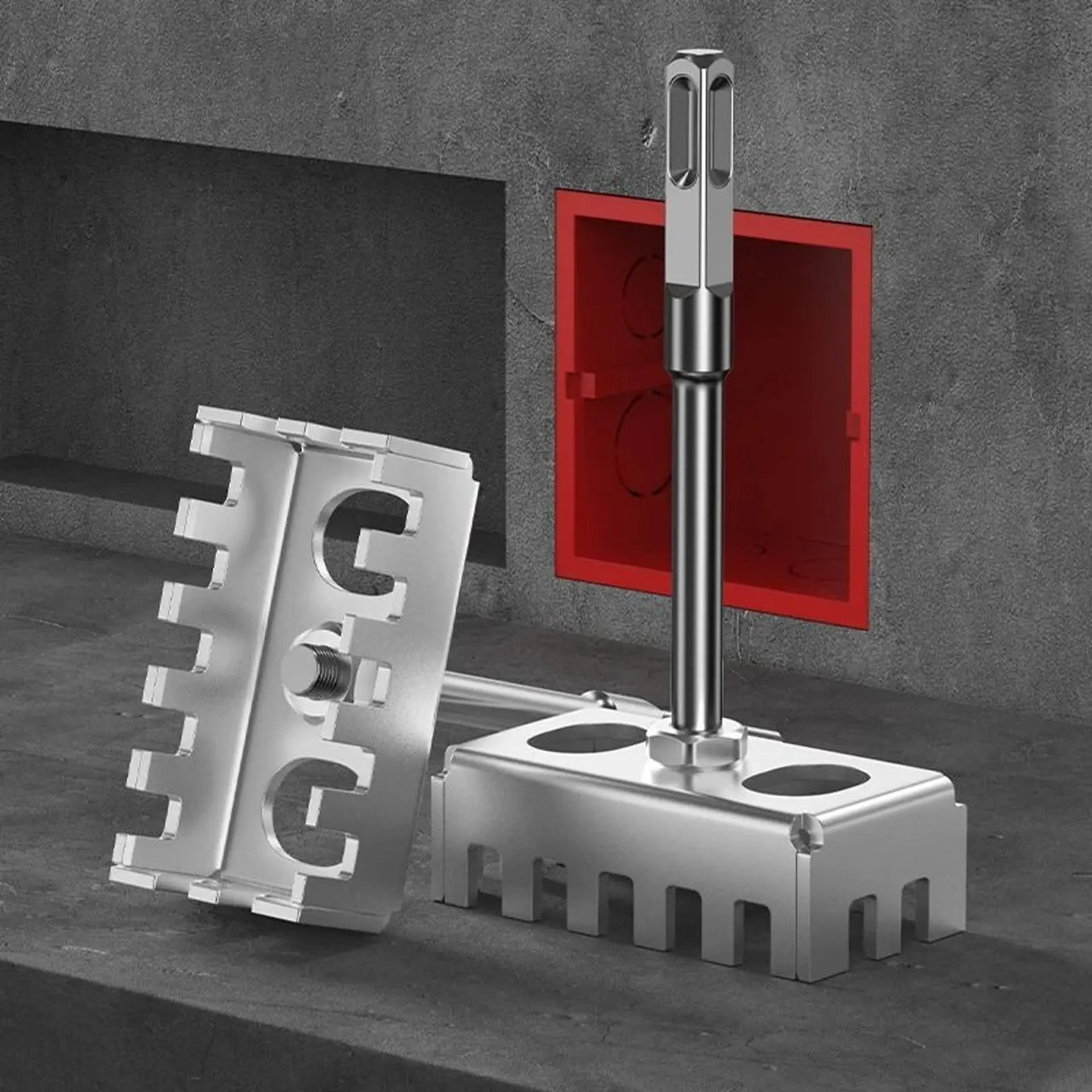 Square Hole Cutter – One-Step 86-Type Box Opening in Brick & Concrete, SDS Plus Compatible