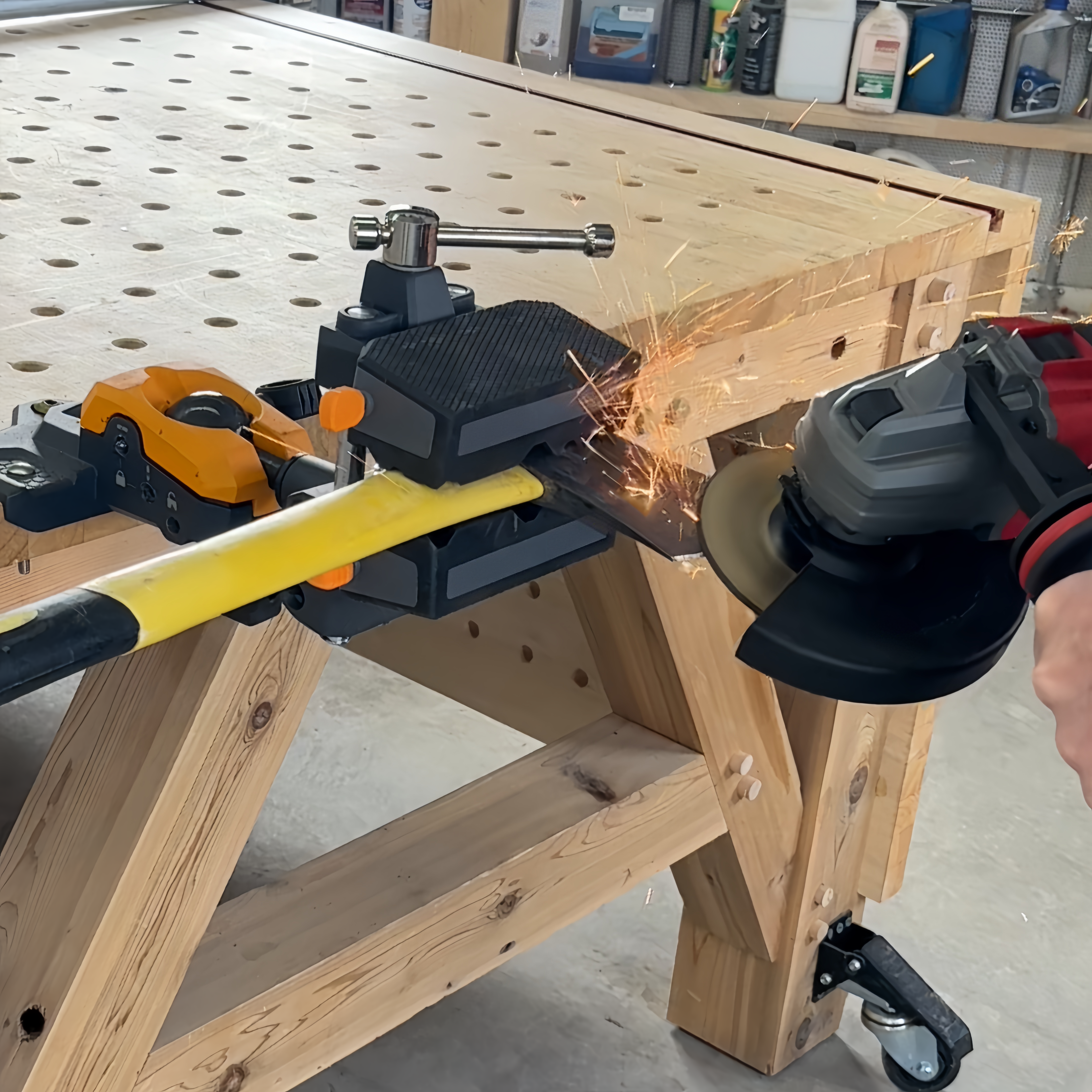 360° Articulating Bench Vise – Lock Any Angle With One Hand, 8 Locking Positions, Swap-In Jaw Pads, Base & XL