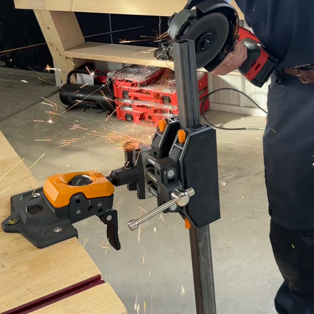 360° Articulating Bench Vise – Lock Any Angle With One Hand, 8 Locking Positions, Swap-In Jaw Pads, Base & XL