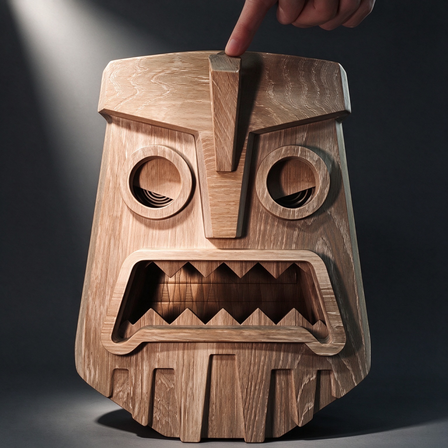 Ancient Temple Inspired Wooden Mask With A Hidden Secret