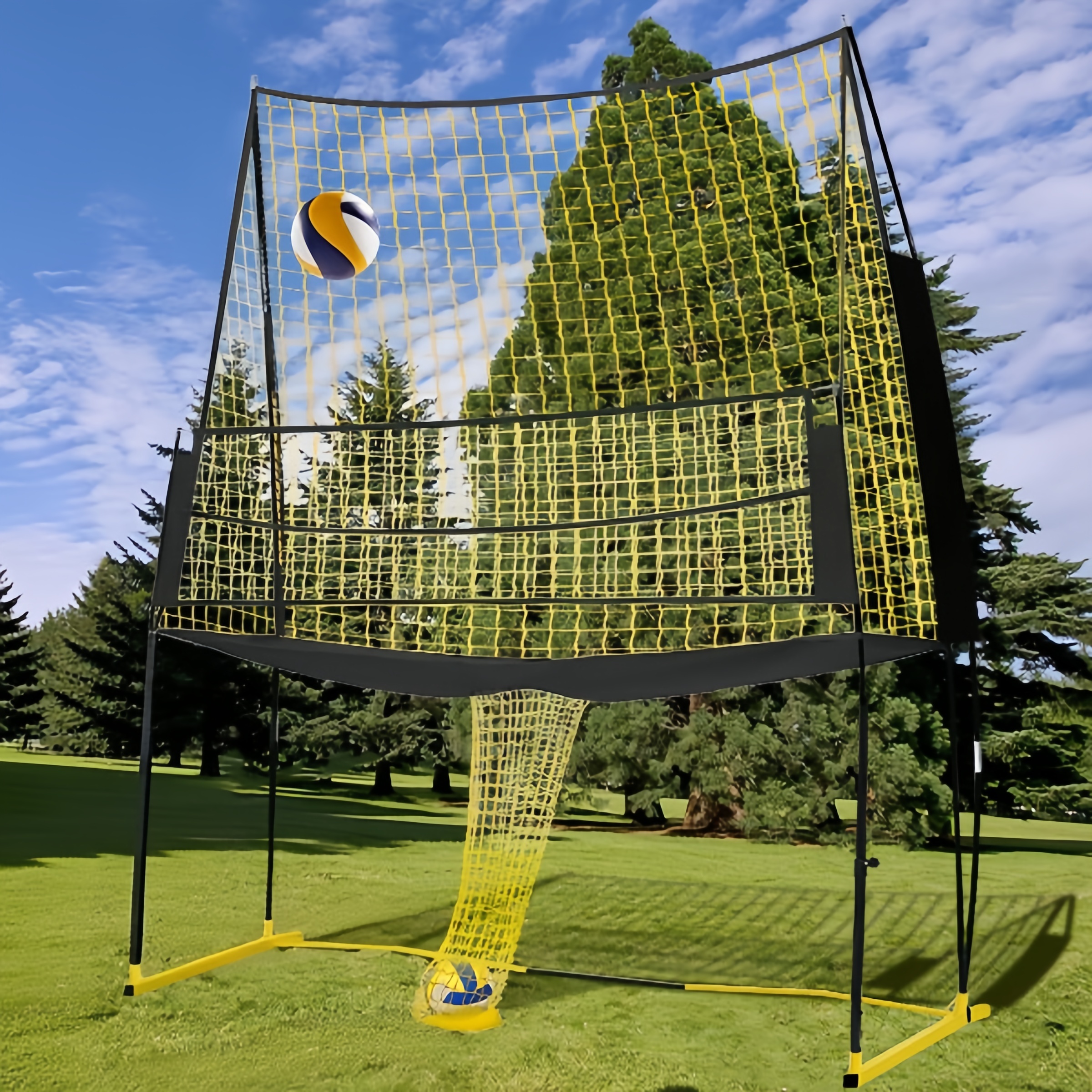 Portable Volleyball Training Net – 6.5–8 ft Infinitely Adjustable, Solo Practice for Serving, Setting & Spiking, Indoor & Outdoor