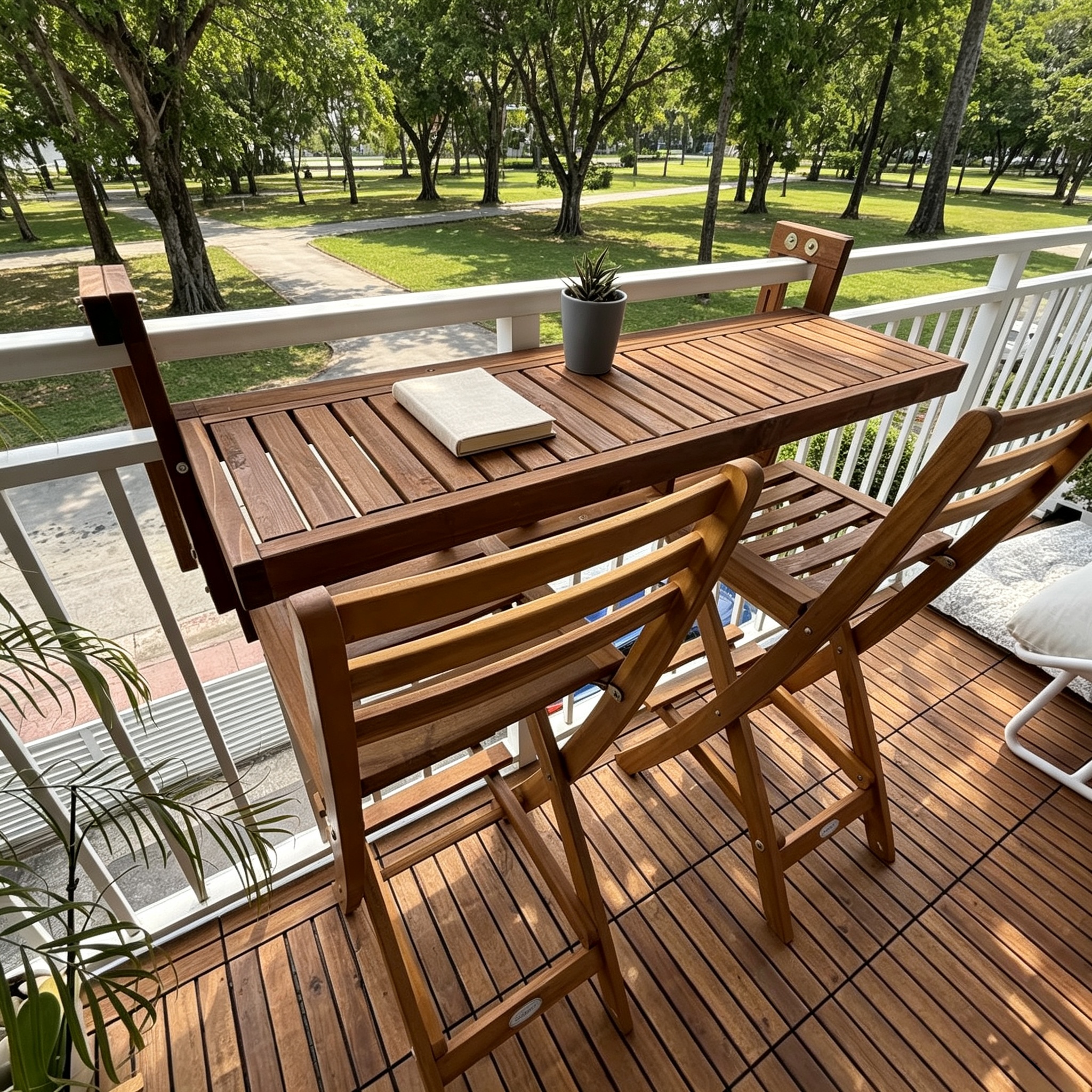 Your Balcony Table – Hangs on the Railing, Folds Away