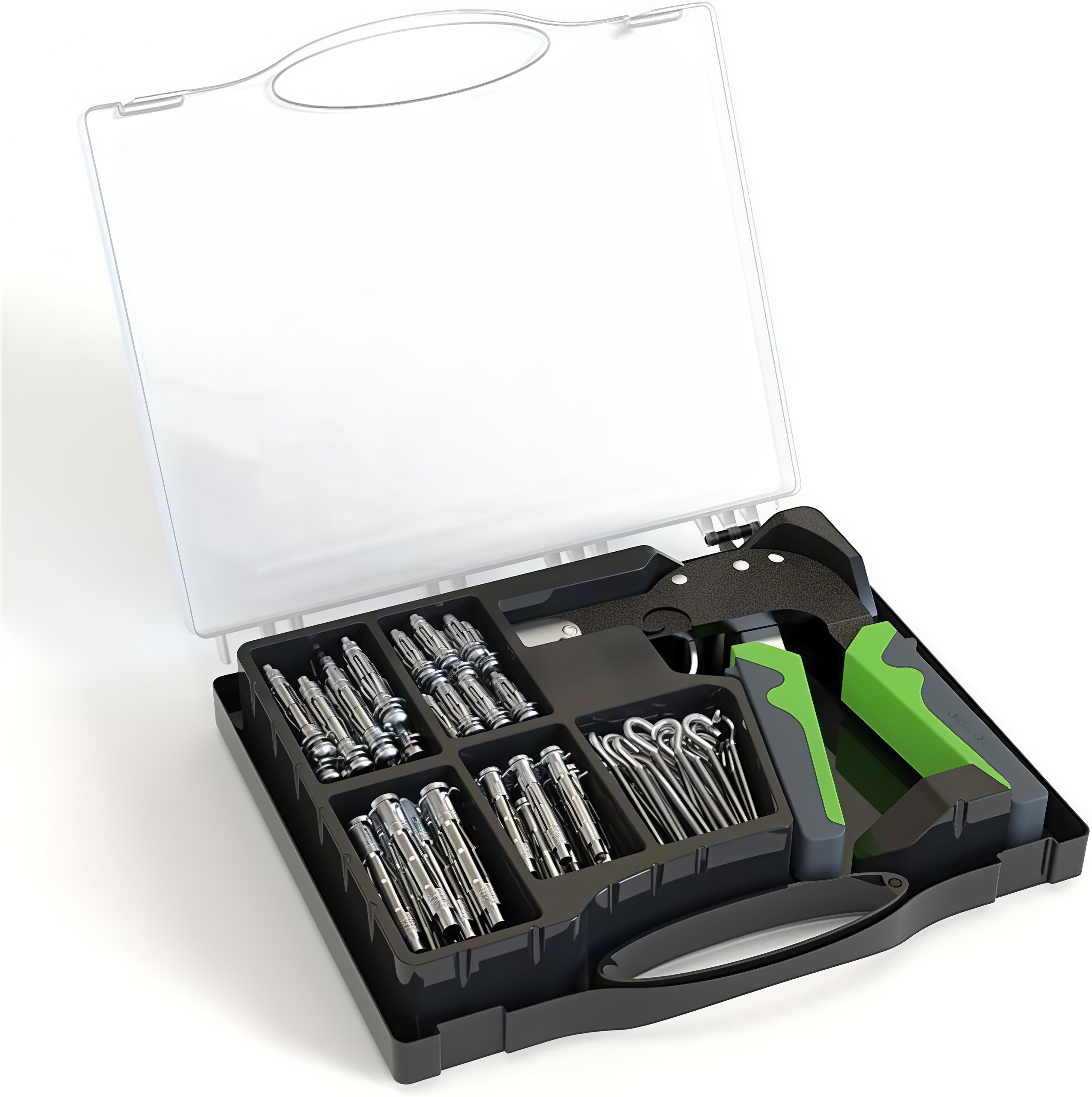 Wall Anchor Setting Tool Kit – 80-Piece with Installation Tool, 4 Sizes, Storage Case