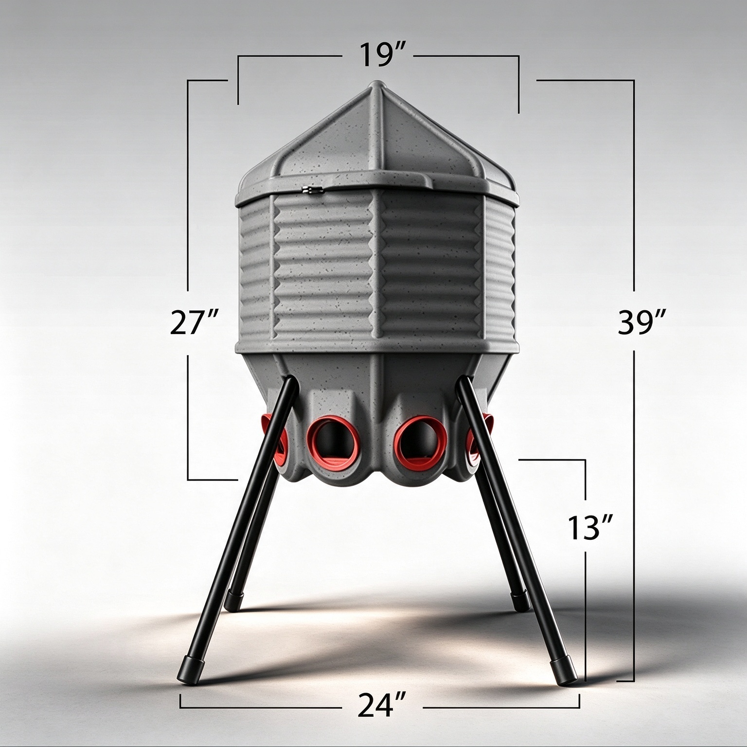 80 lb Feed Silo – Gravity-Fed, Rodent-Resistant Mount Options, Rust-Proof HDPE