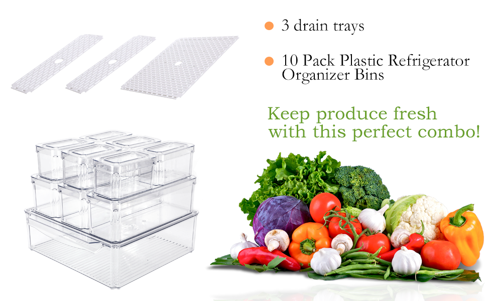 10 pack fridge organizers