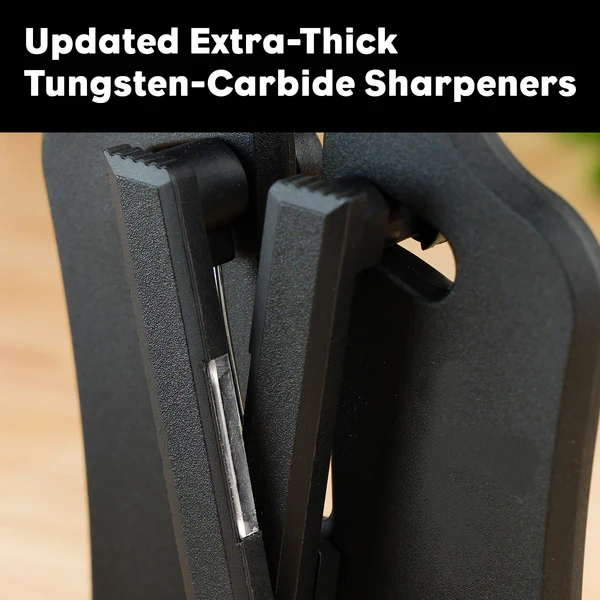 Knife Sharpener – Patented Spring-Loaded Bars, Auto-Adjusts 11°-21°, Works on All Knives