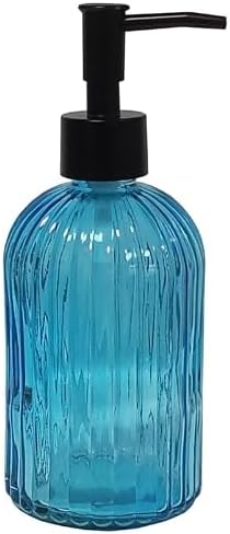 Grey Glass Soap Dispenser with Black Plastic Pump