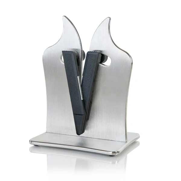 Knife Sharpener – Patented Spring-Loaded Bars, Auto-Adjusts 11°-21°, Works on All Knives