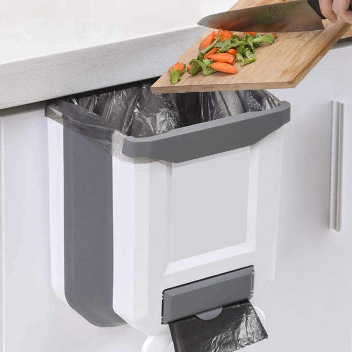 Wall-mounted kitchen trash can