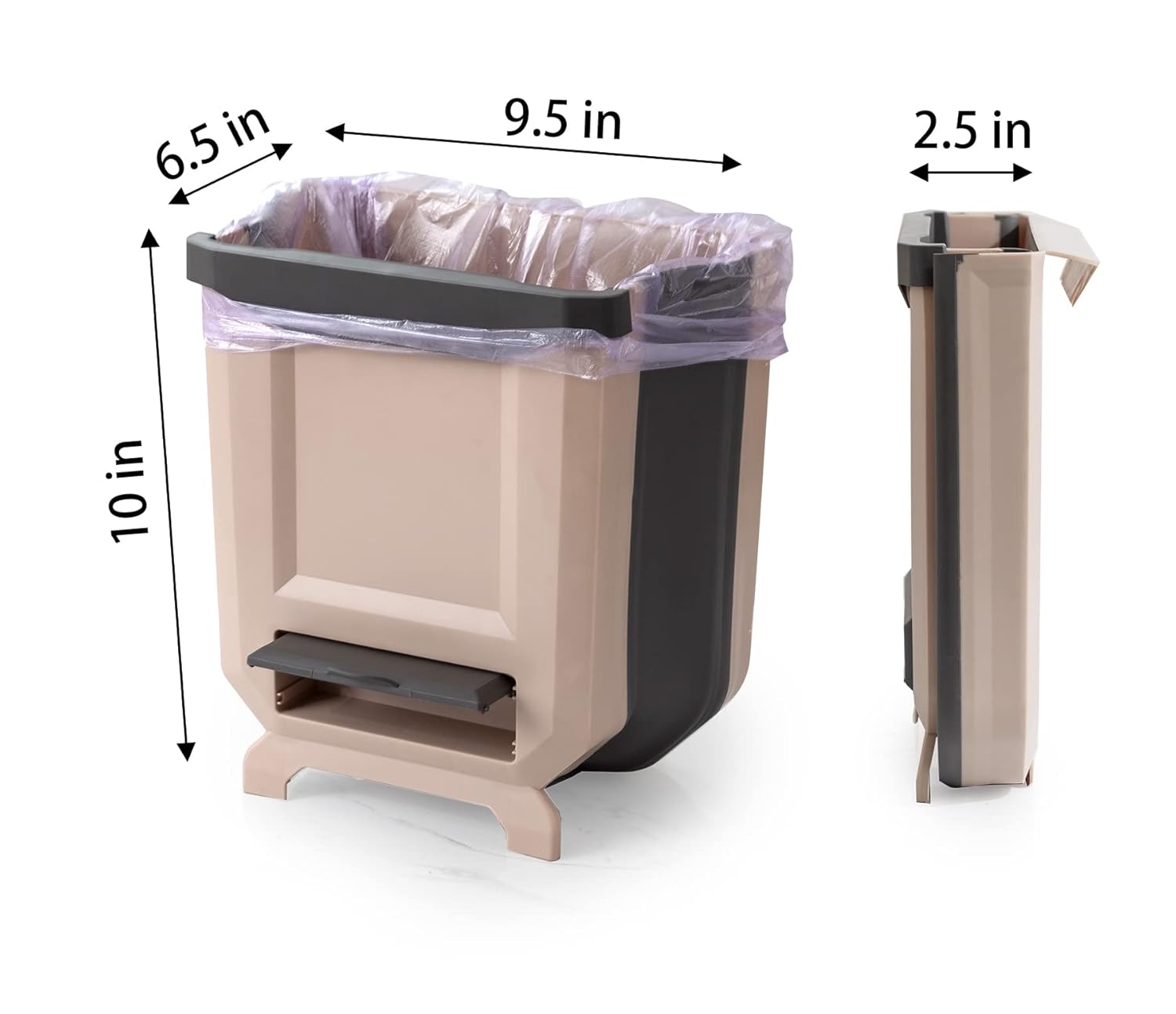 Wall-mounted kitchen trash can