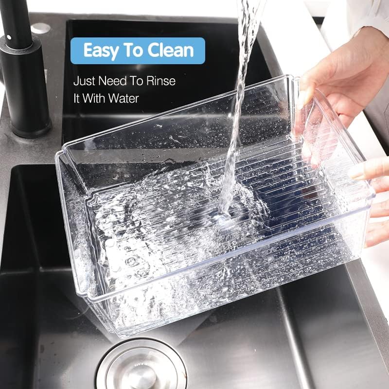 Stackable Refrigerator Organizer Bins with Lids