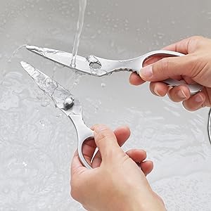 Takagi All Stainless Steel Kitchen Scissors, Versatile, Removable, Convenient Goods, Kitchen Tools, Tools, Open, Prep, Hygienic, Cookware, Dishwasher, Boiled Disinfection, Saw Edge, Washable, Disassembly, Stainless Steel