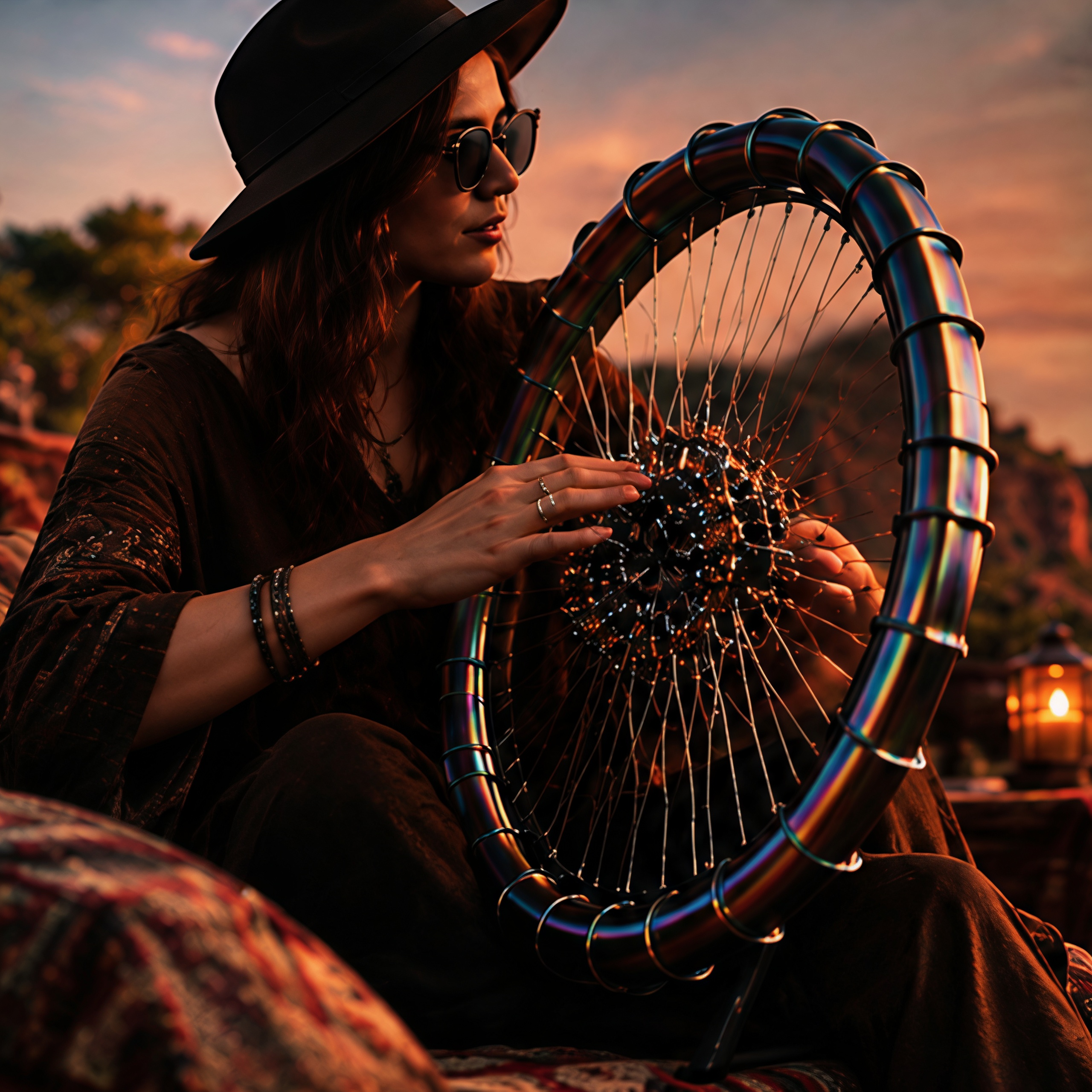 24-String Wheel Instrument – Pluck, Strike, Bow, Tap – No Experience Needed